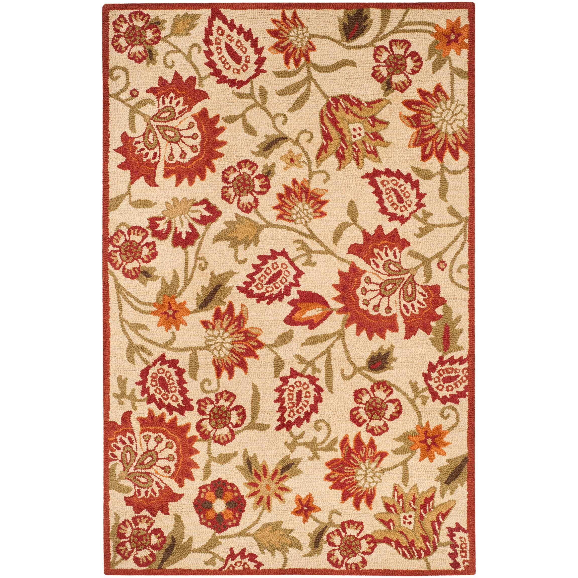 SAFAVIEH Handmade Blossom Paisley Christene Modern Floral Wool Rug