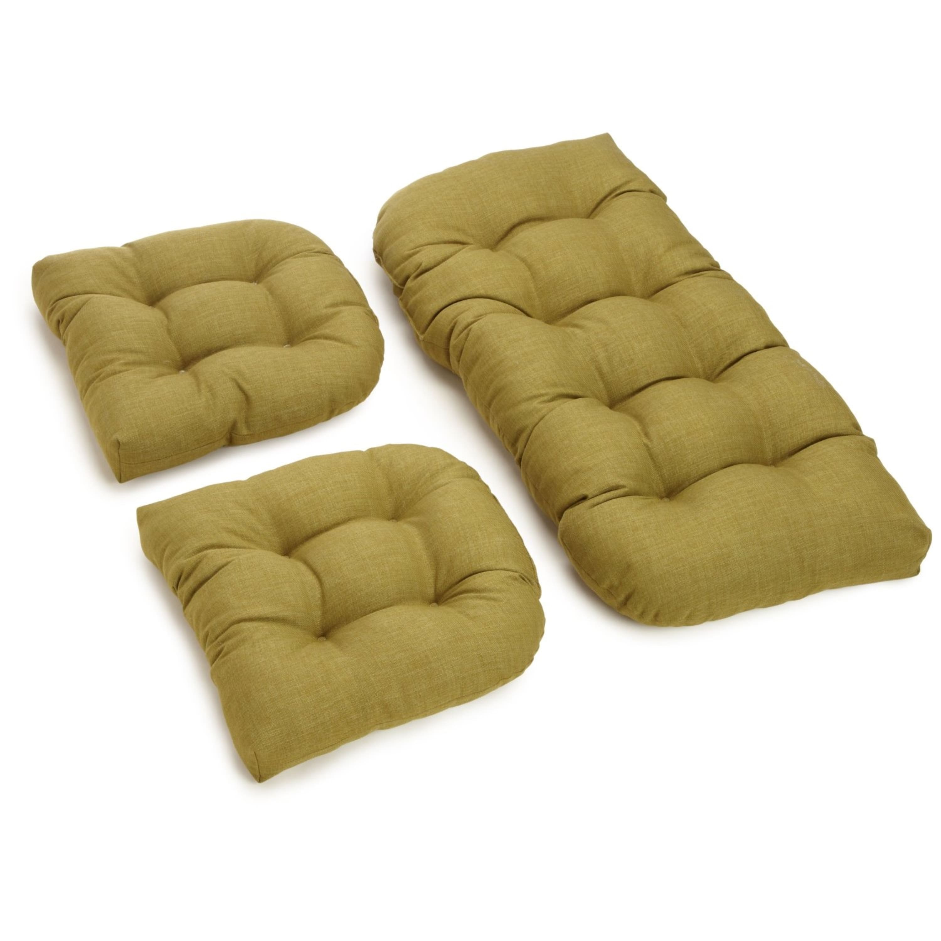 Tufted Outdoor Settee Cushion Set (Set of 3)