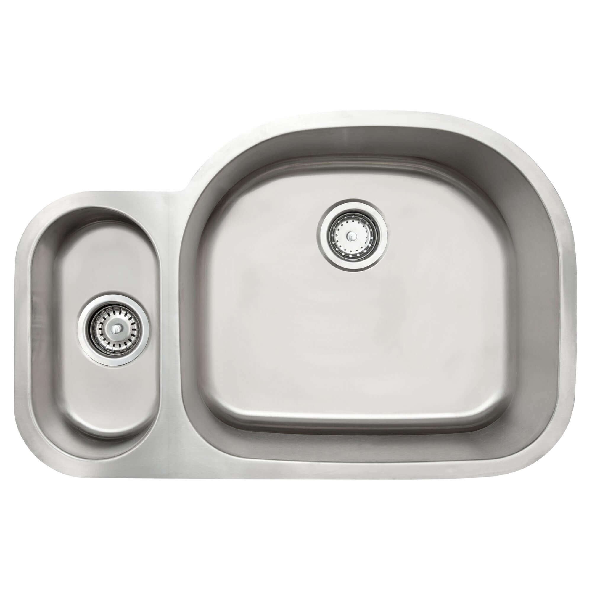 Fine Fixtures Undermount Offset Stainless Steel Double Bowl - 31.5" x 21"