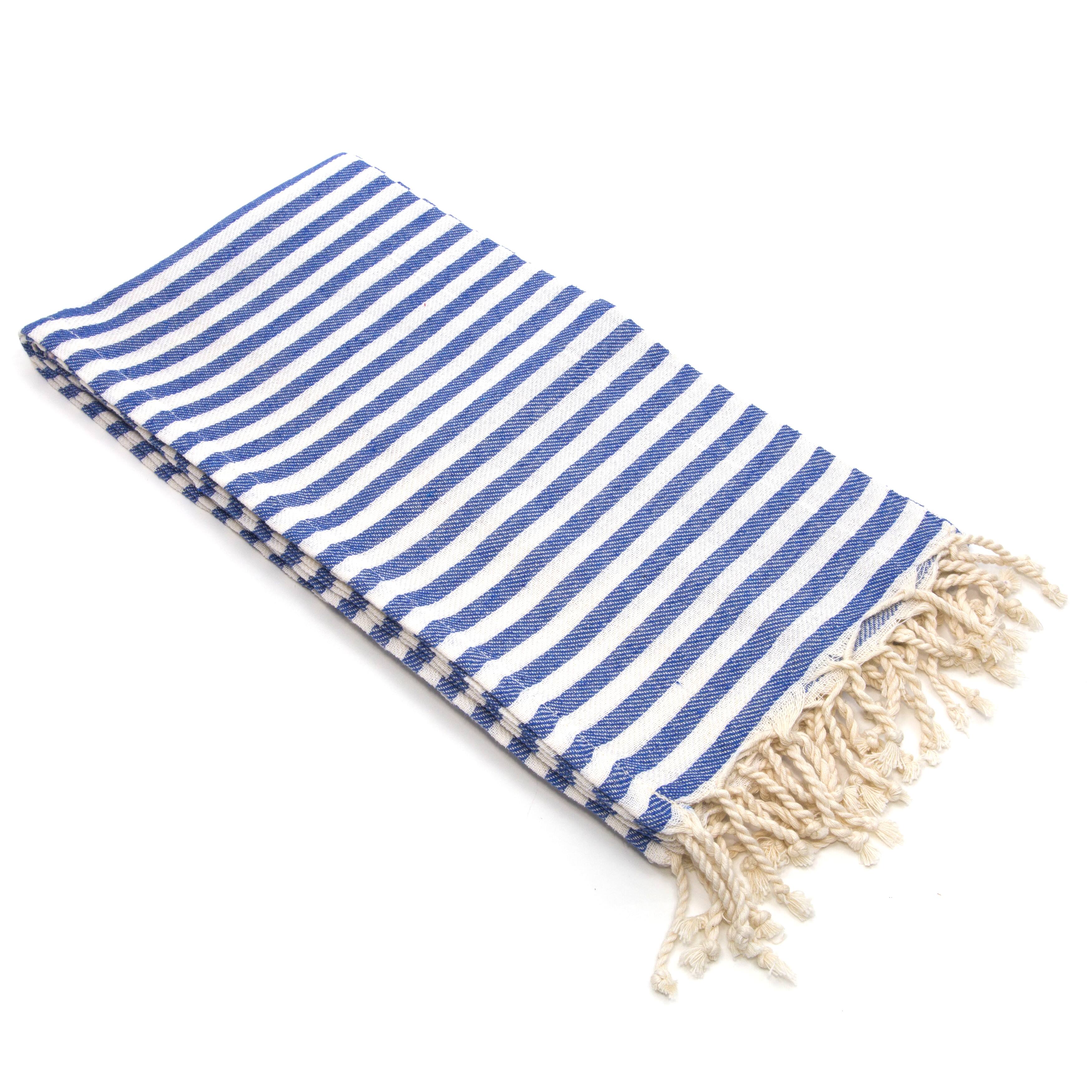 Authentic Pestemal Fouta True Blue Turkish Cotton Bath/ Beach Towel