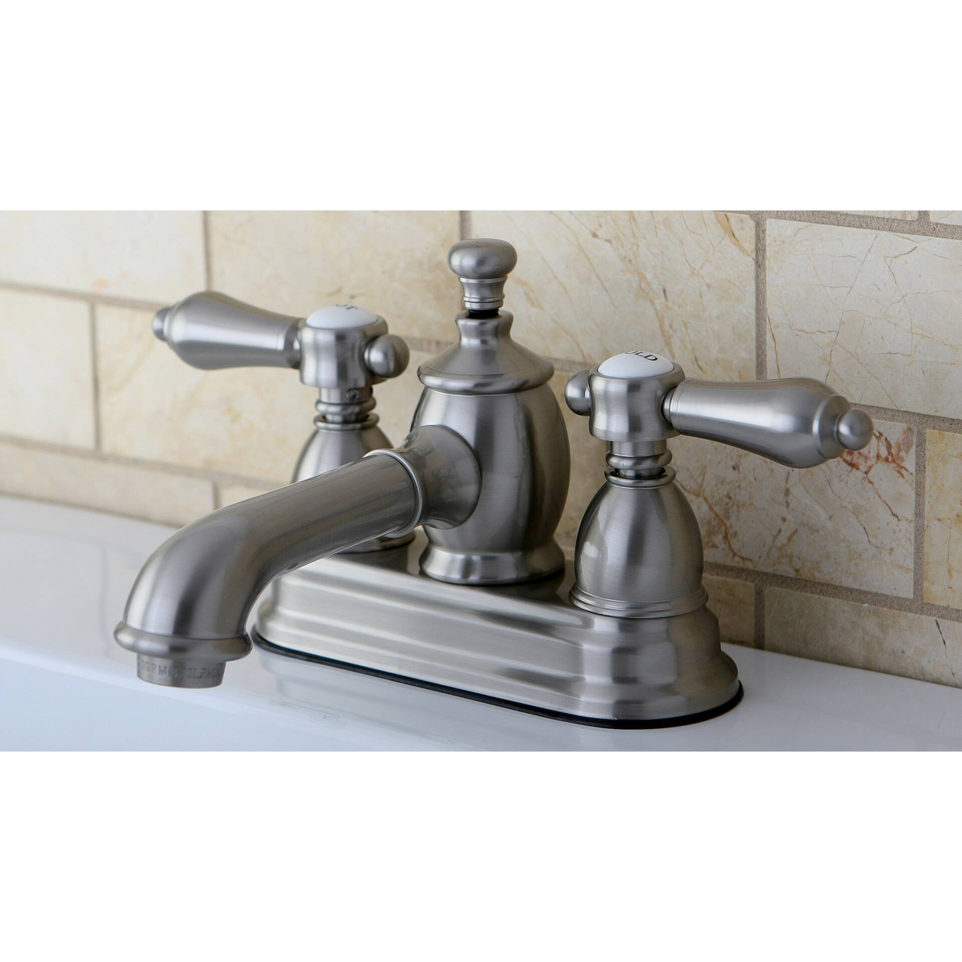 Satin Nickel 4-inch Centerset Bathroom Faucet