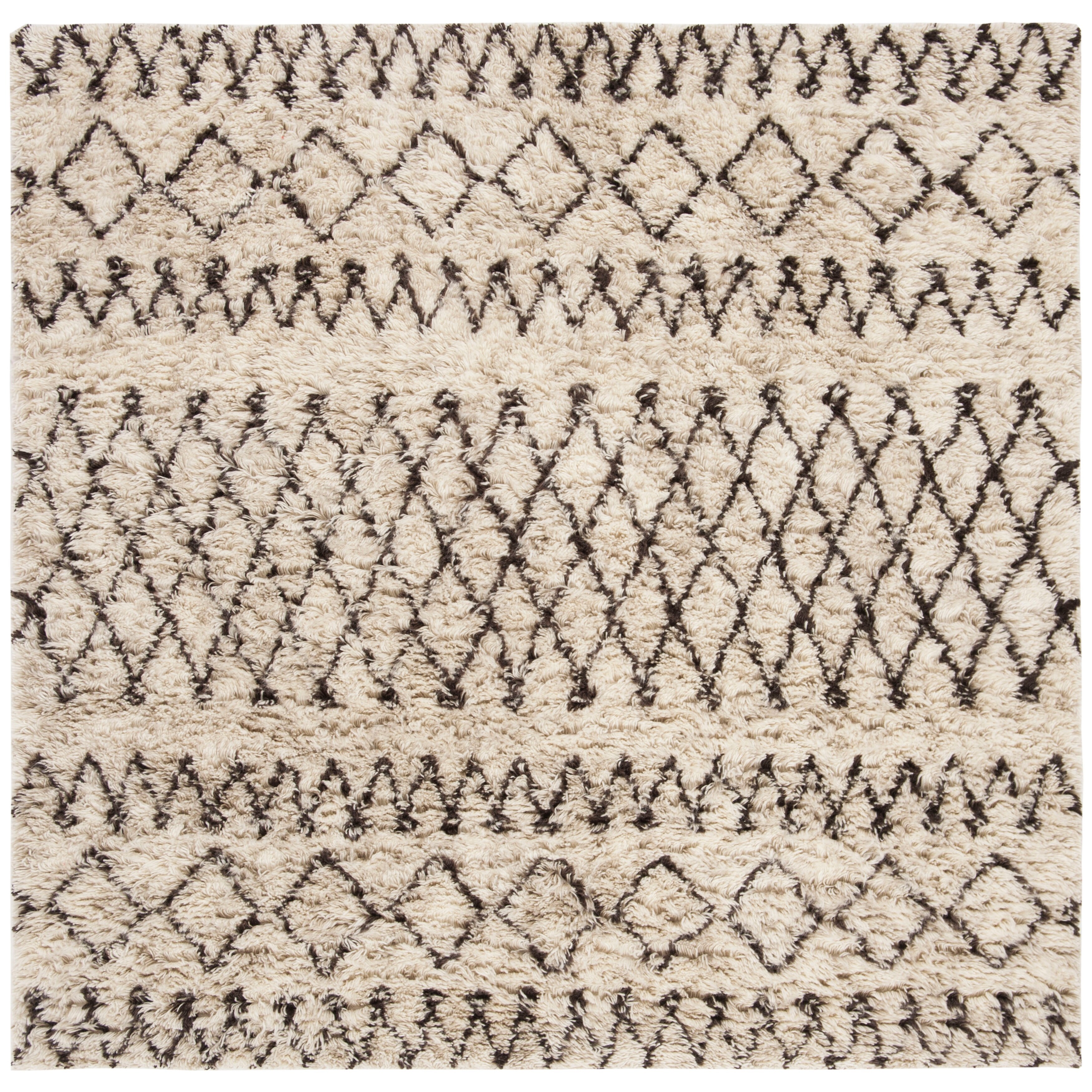 SAFAVIEH Handmade Casablanca Shag Ardith Tribal Wool 1.25-inch Thick Rug