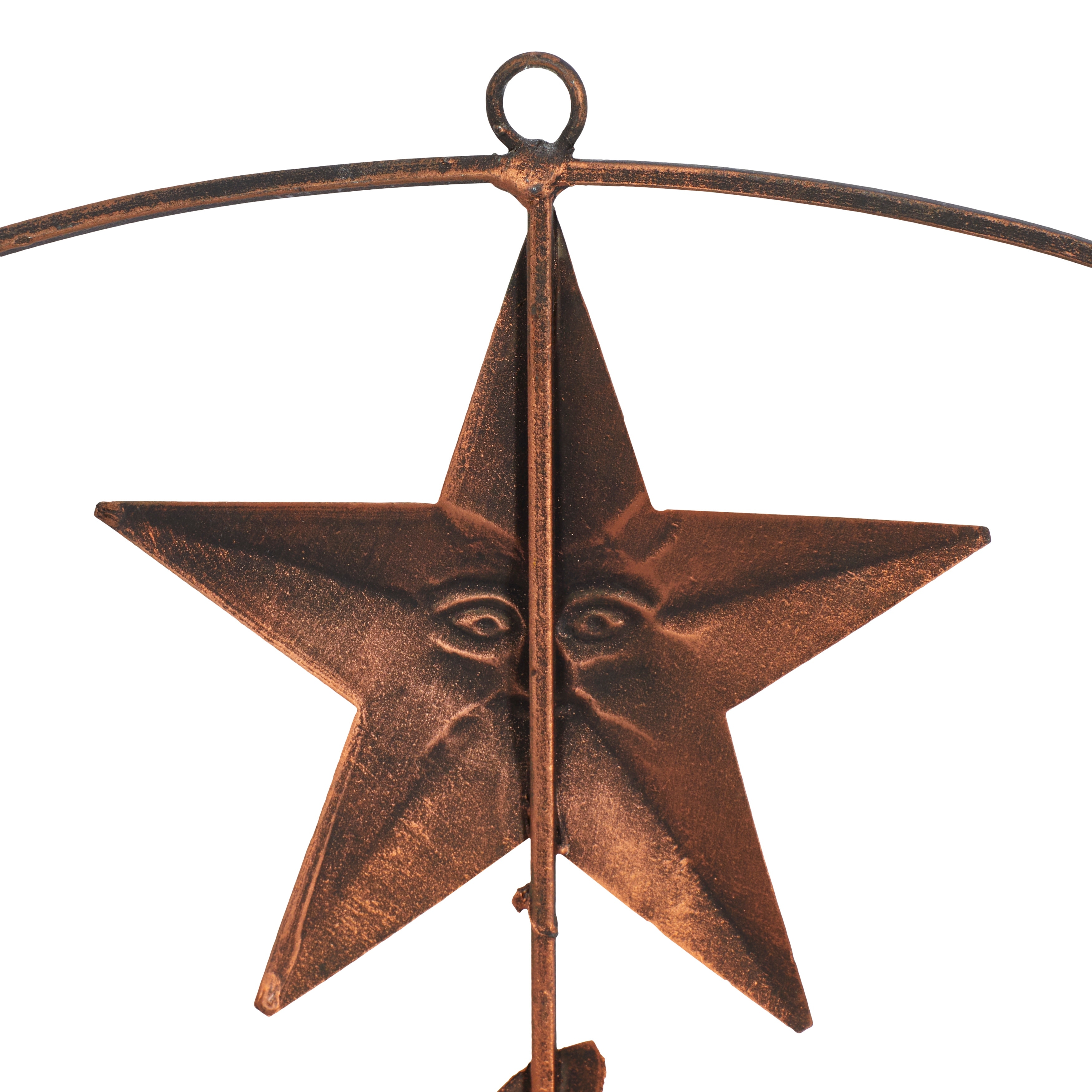 Bronze Metal Indoor Outdoor Sun and Moon Wall Decor with Stars - 21 x 1 x 21Round