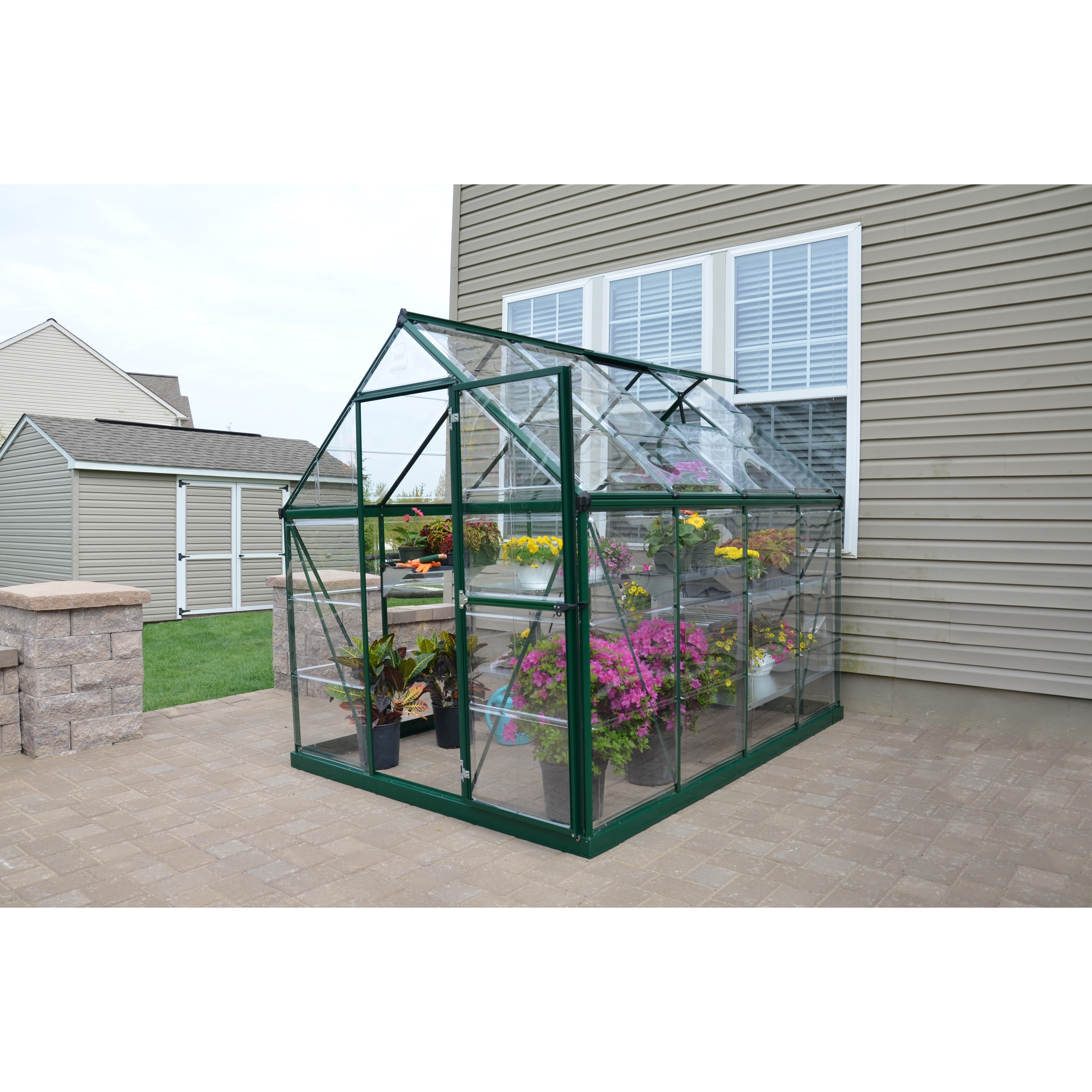 Harmony 6 ft. x 8 ft. Green/Clear DIY Greenhouse Kit - 6ft x 8ft