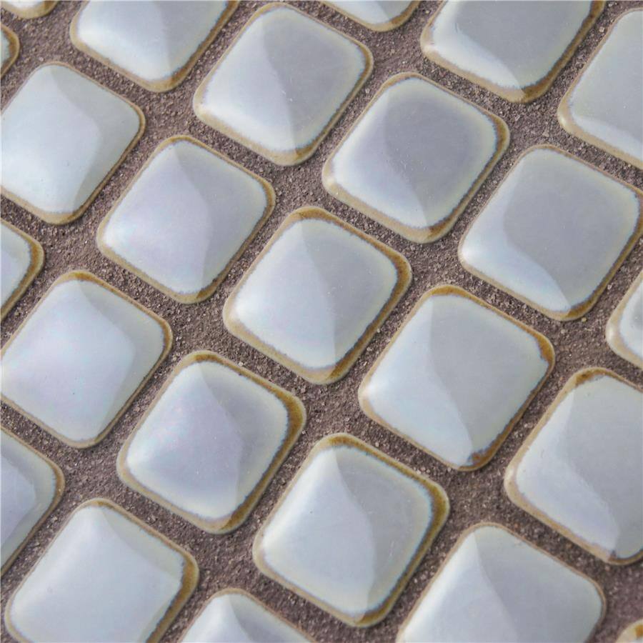 Merola Tile Hudson Diamond Grey Eye 12.38" x 12.38" Porcelain Mosaic Tile