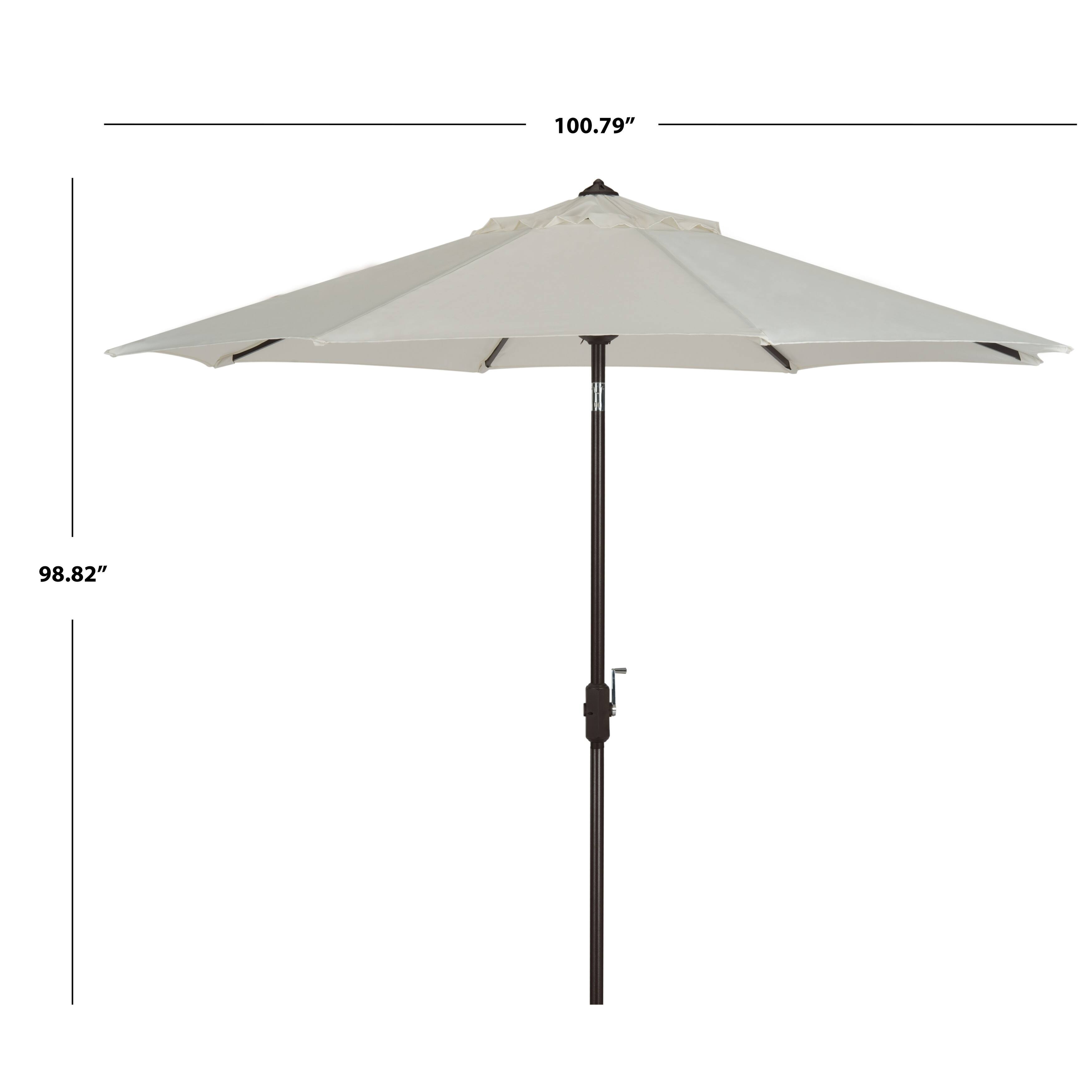 SAFAVIEH Ortega Natural Aluminum Tilt and Crank 9-foot Patio Umbrella
