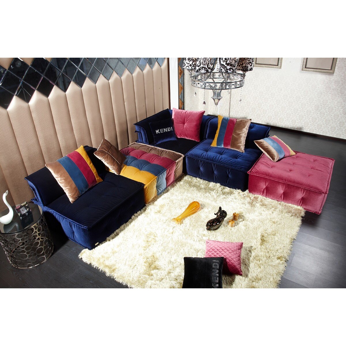 Divani Casa Dubai Transitional Fabric Sectional Sofa