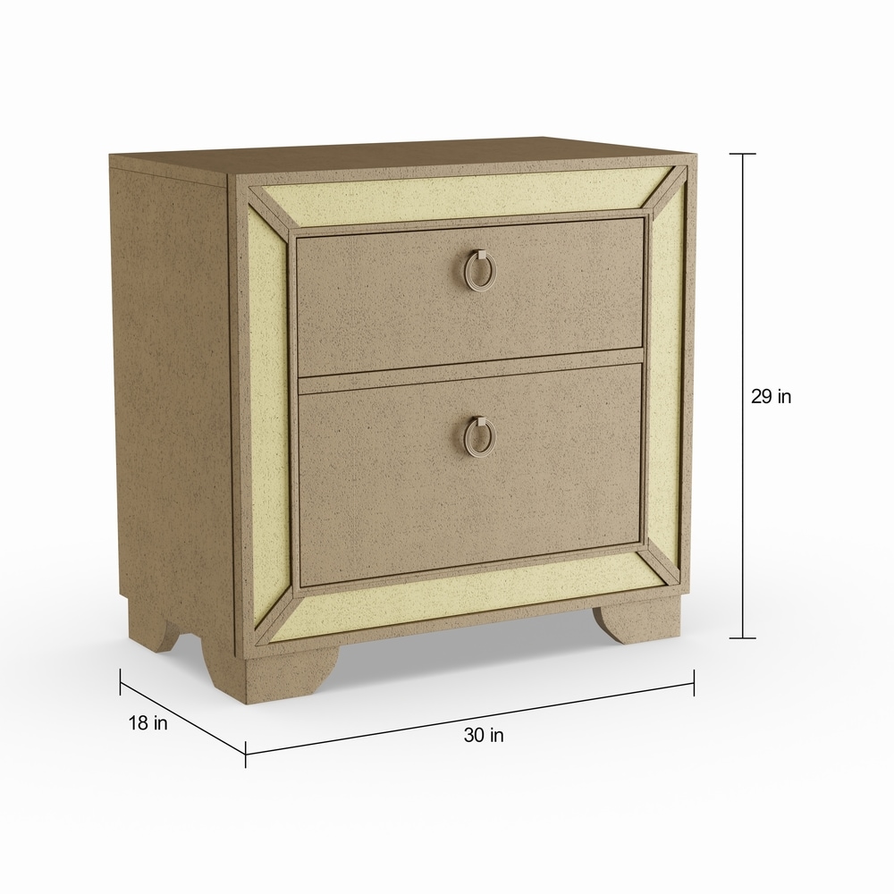 Rosing Glam Gold Mirrored 2-Drawer Nightstand by Silver Orchid