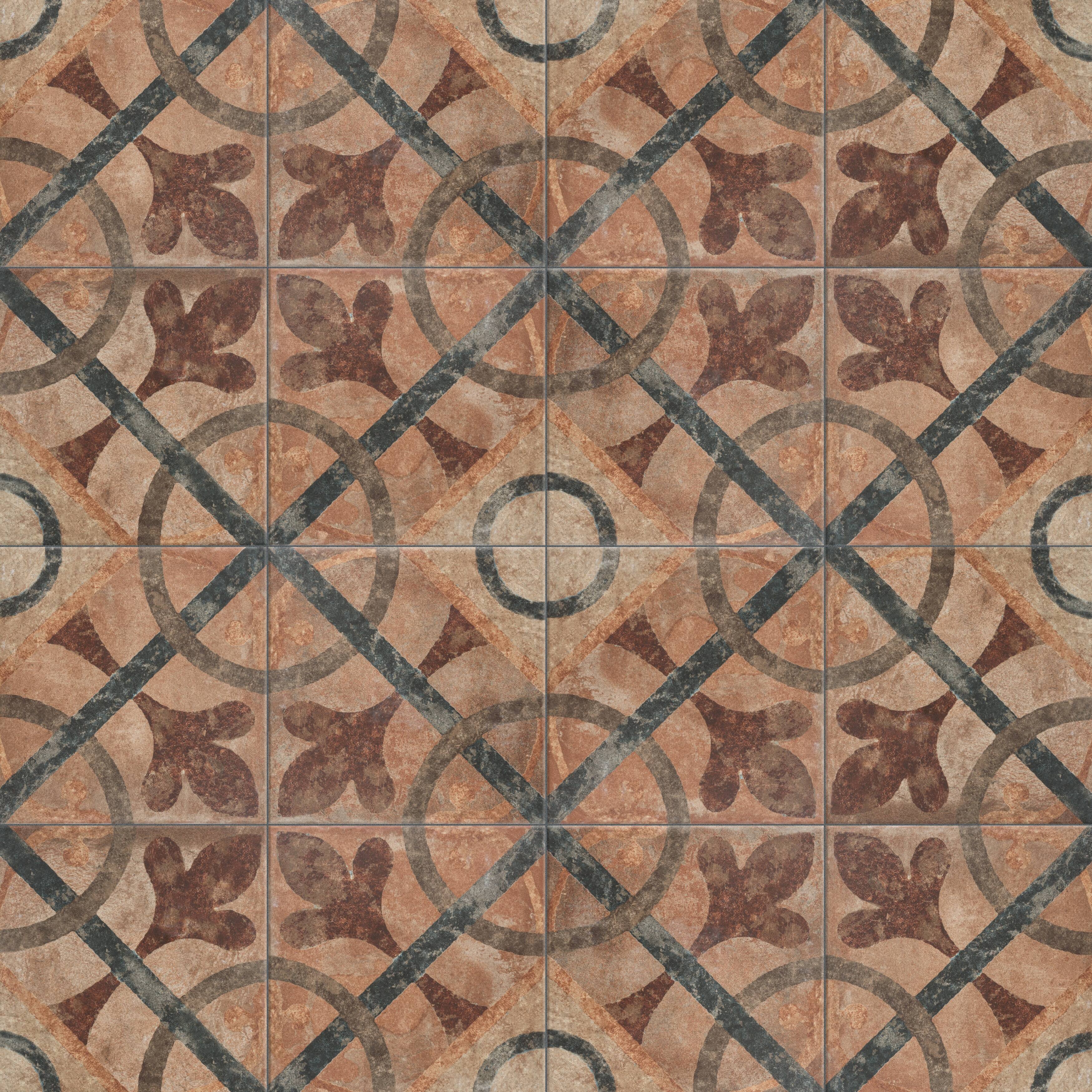 Merola Tile Americana Cleveland Encaustic 8.75" x 8.75" Porcelain Floor and Wall Tile - Sample 8.75" x 8.75"