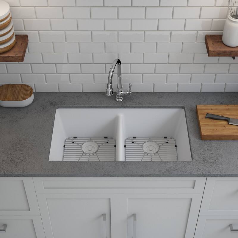 Lexicon Platinum Quartz 50/50 Double Equal Bowl Kitchen Sink