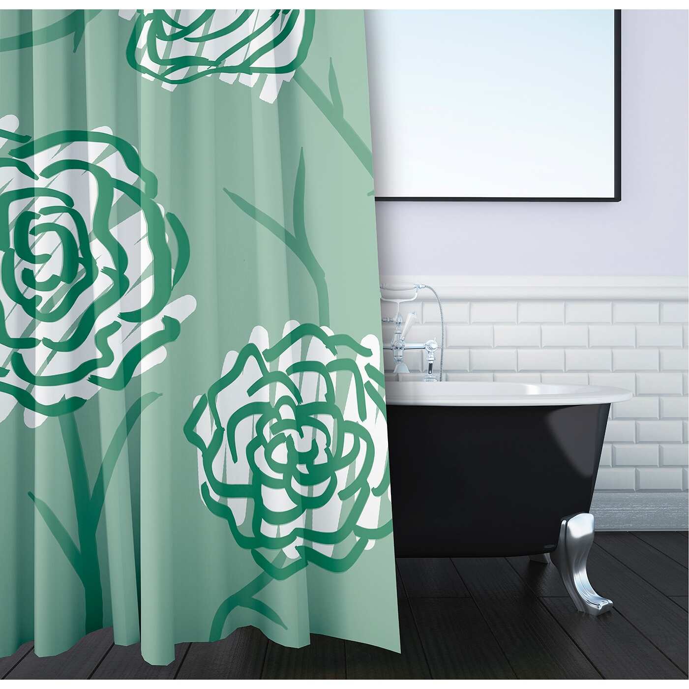 71 x 74-inch Spring Floral 2 Floral Print Shower Curtain