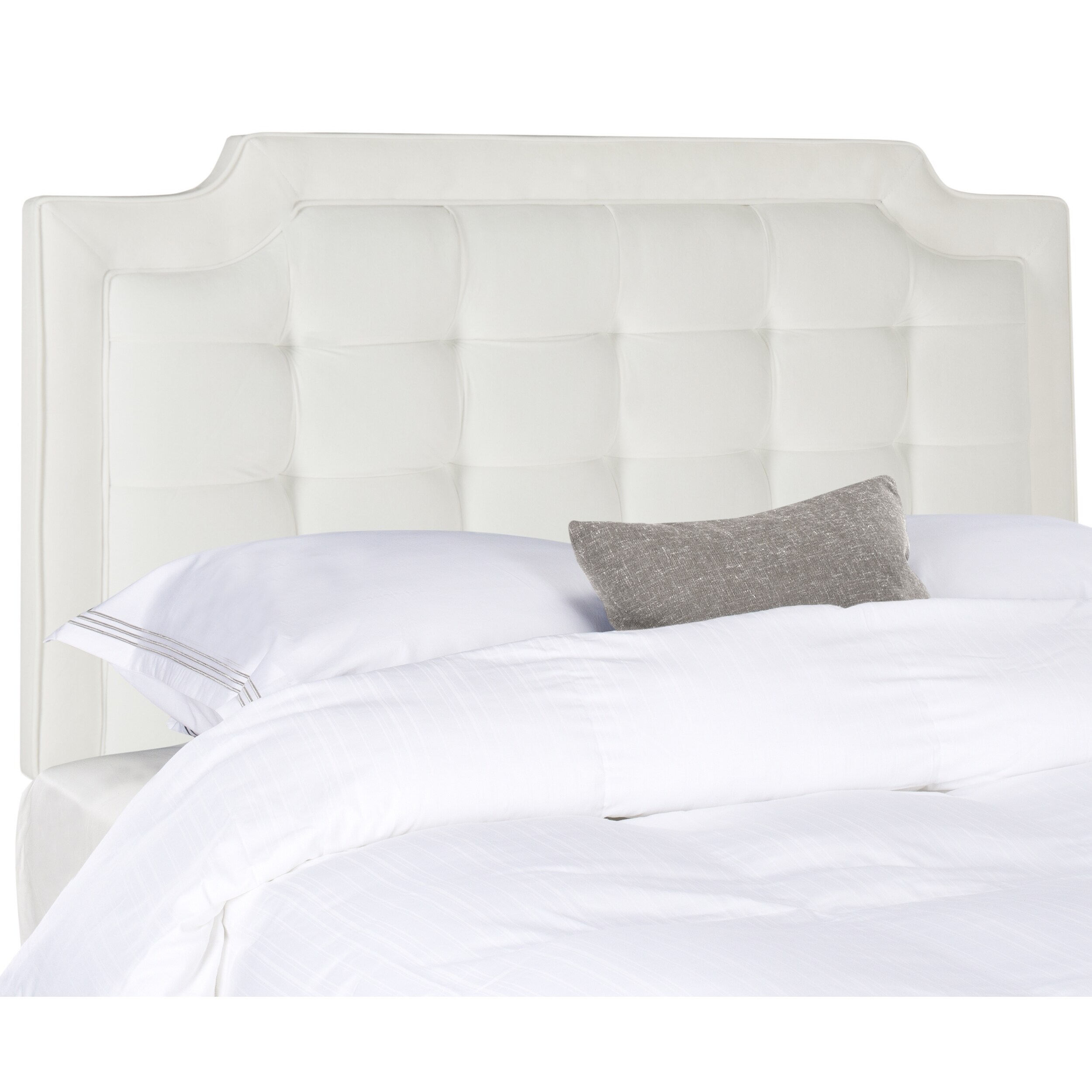 SAFAVIEH Saphire White Upholstered Tufted Headboard (Full)
