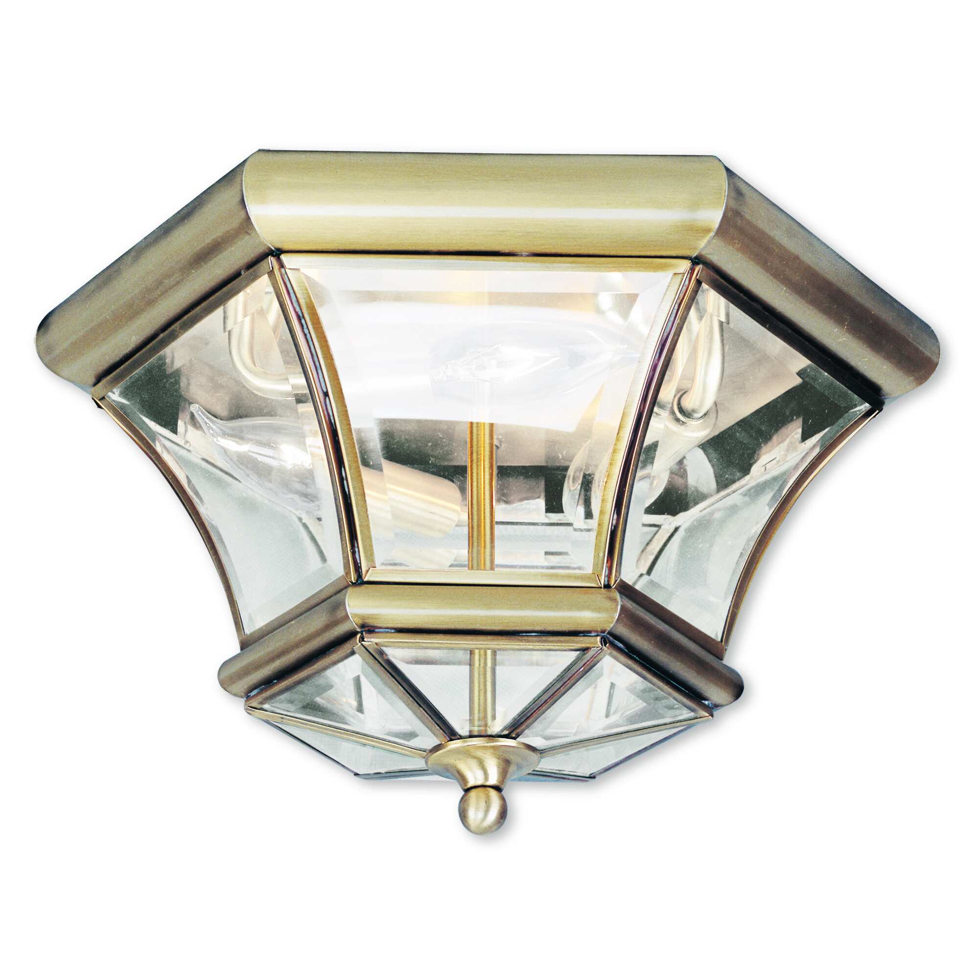 Livex Lighting Monterey/Georgetown Antique Brass 3-light Ceiling Mount