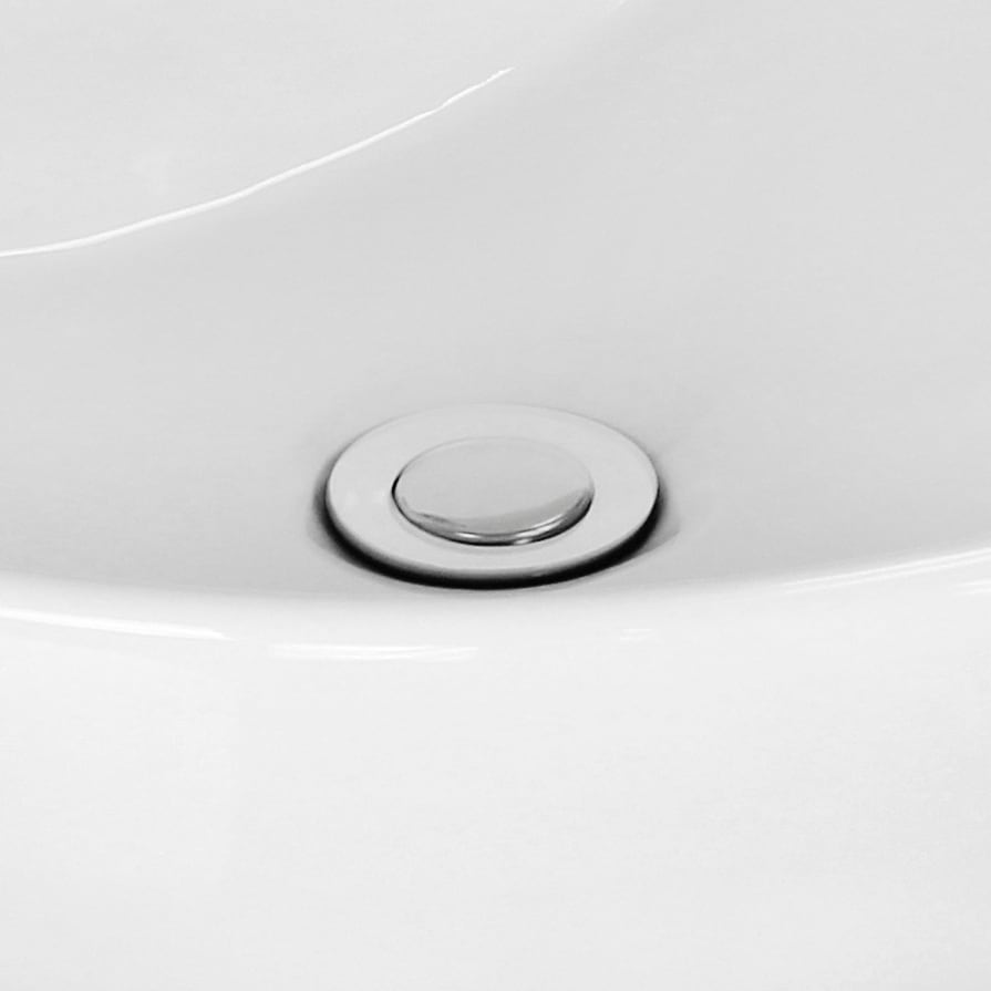 16.5-in. W CUPC Round Undermount Sink Set In White - Chrome Hardware - Overflow Drain Incl.