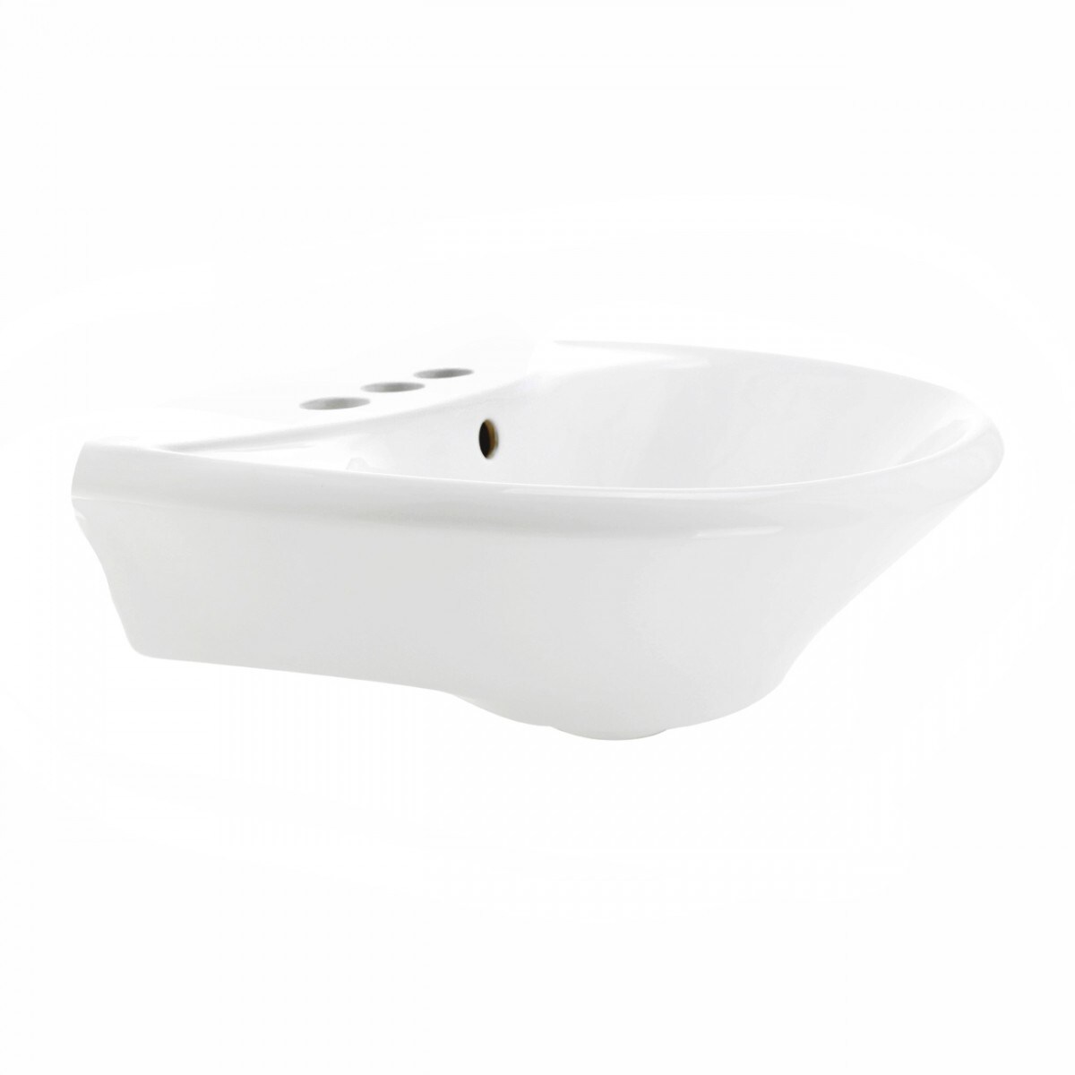 Renovators Supply Ondine Pedestal Sink 16" White Porcelain Sink with Overflow And Pre-Drilled Holes