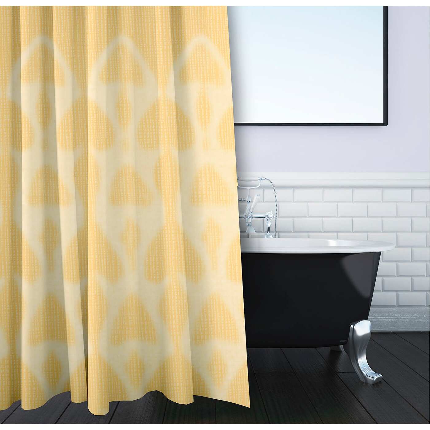 Watermark Geometric Print Shower Curtain