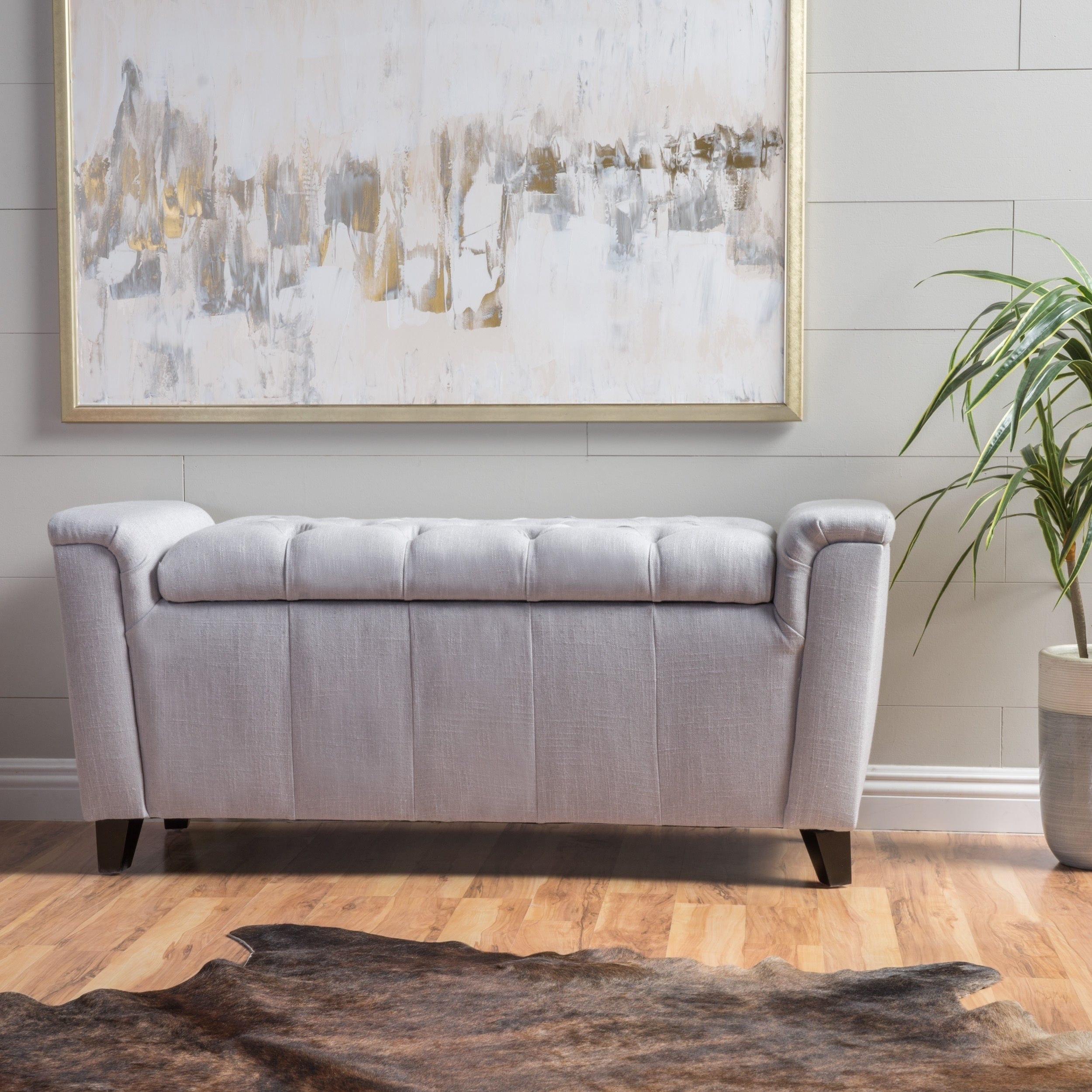 Argus Storage Ottoman Bench by Christopher Knight Home - Off-White