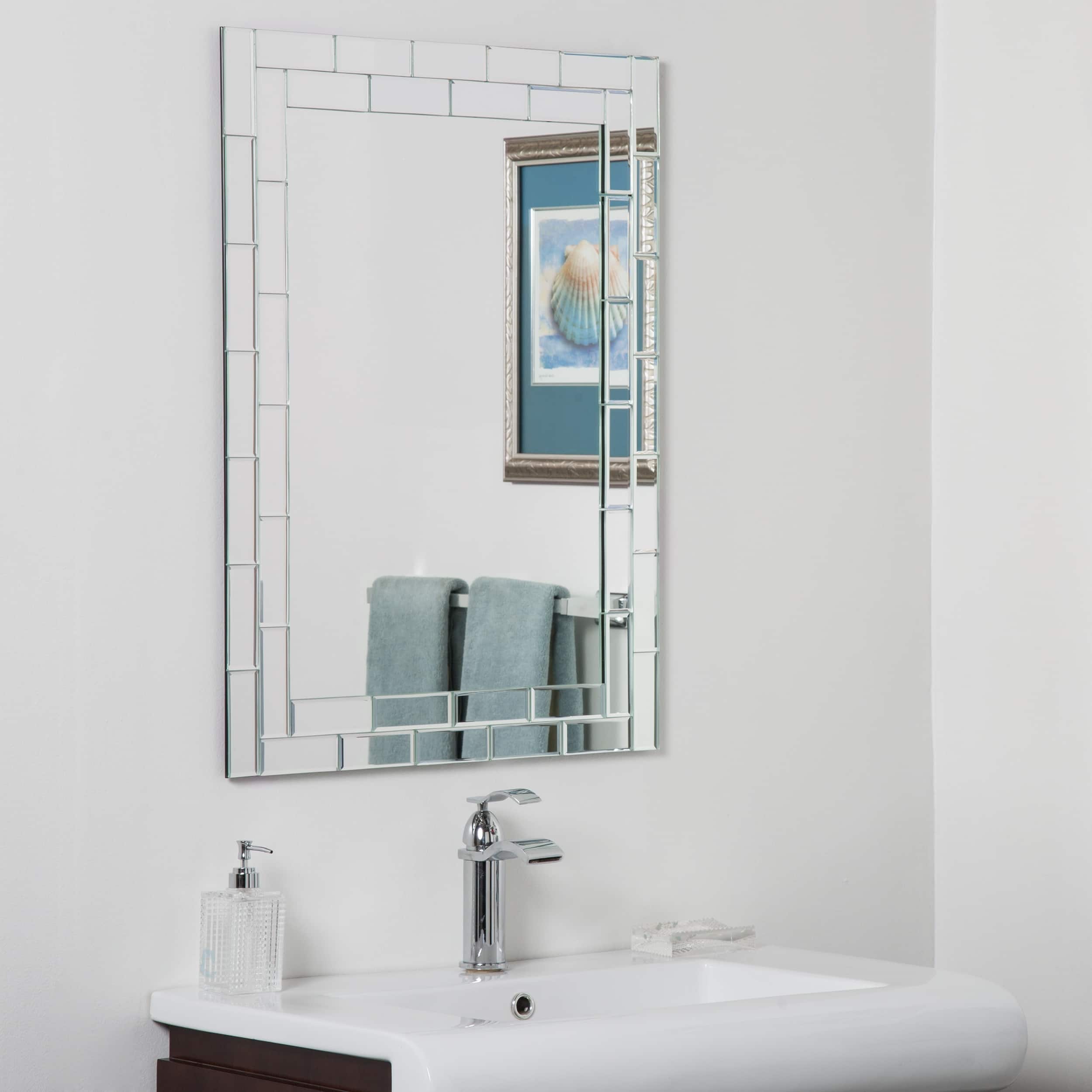 Decor Wonderland Grand Street Beveled Frameless Bathroom Vanity Mirror 23.6" x 31.5" - 31.5Hx23.6Wx.5D