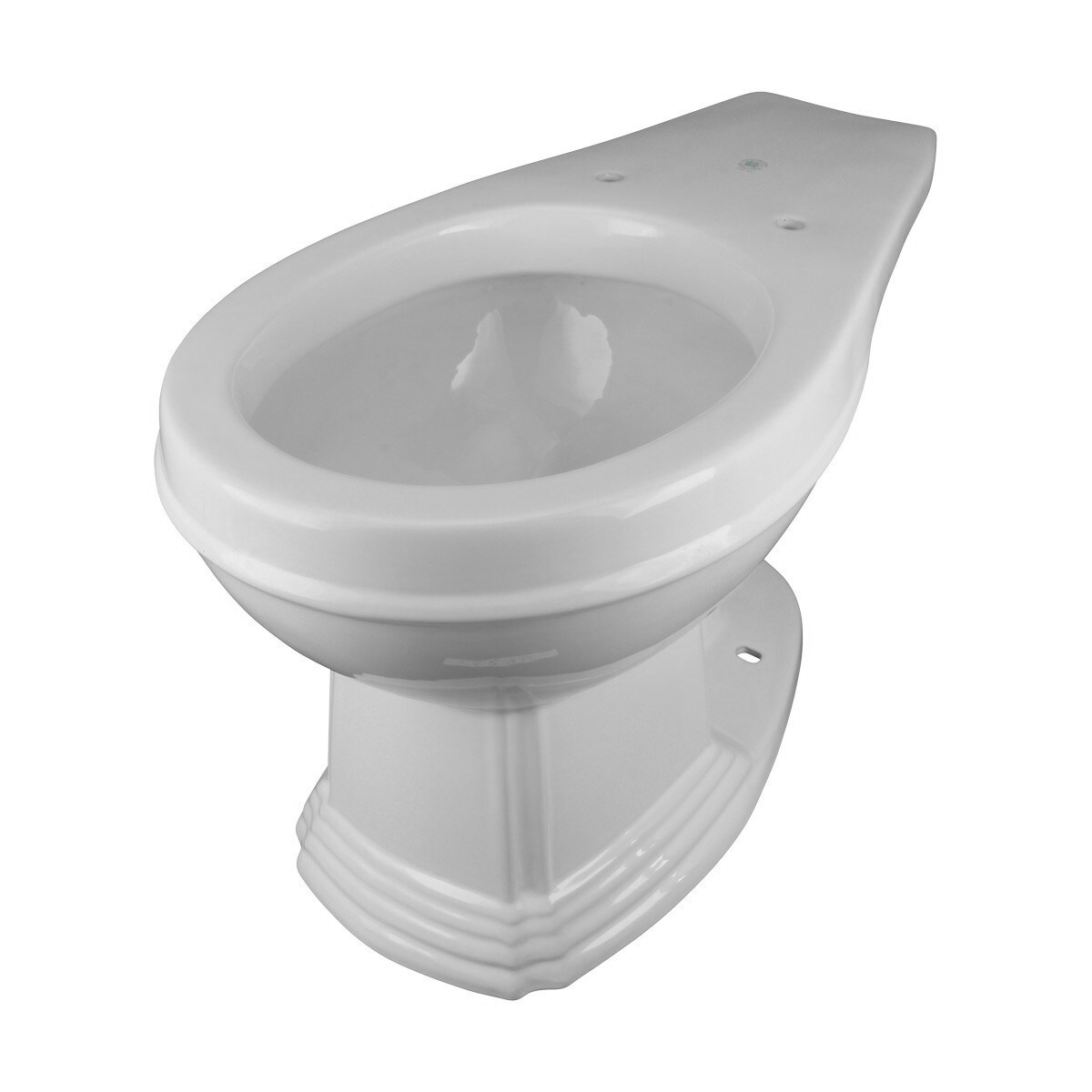 High Tank Toilet Light Oak Finish Wooden Tank Round Rear Entry White Bowl and L Pipes Renovators Supply - N/A