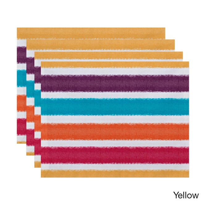 'Fun in the Sun' Colorful Stripe Print Placemats (Set of 4)