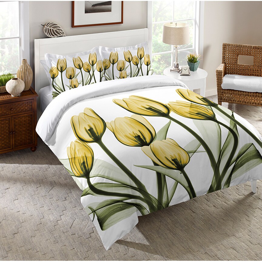 Laural Home Golden X-Ray Tulips Standard Comforter Sham