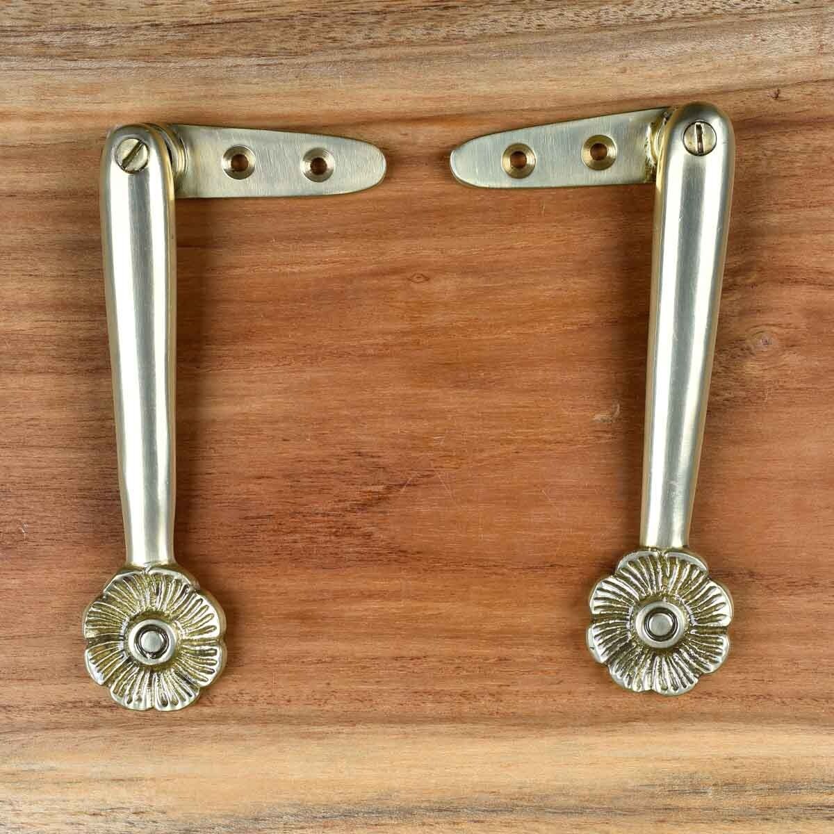 Stair Carpet Runner Holder Clips Decorative Floral Design Solid Cast Brass PVD Finish 5" L Clips Easy Install Renovators Supply