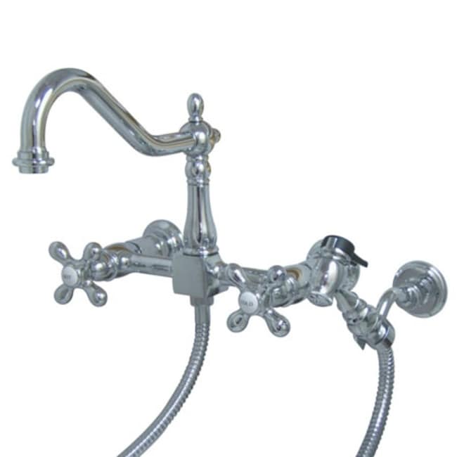 Elements Of Design Kitchen Faucet Wall Mount with Double Metal Cross