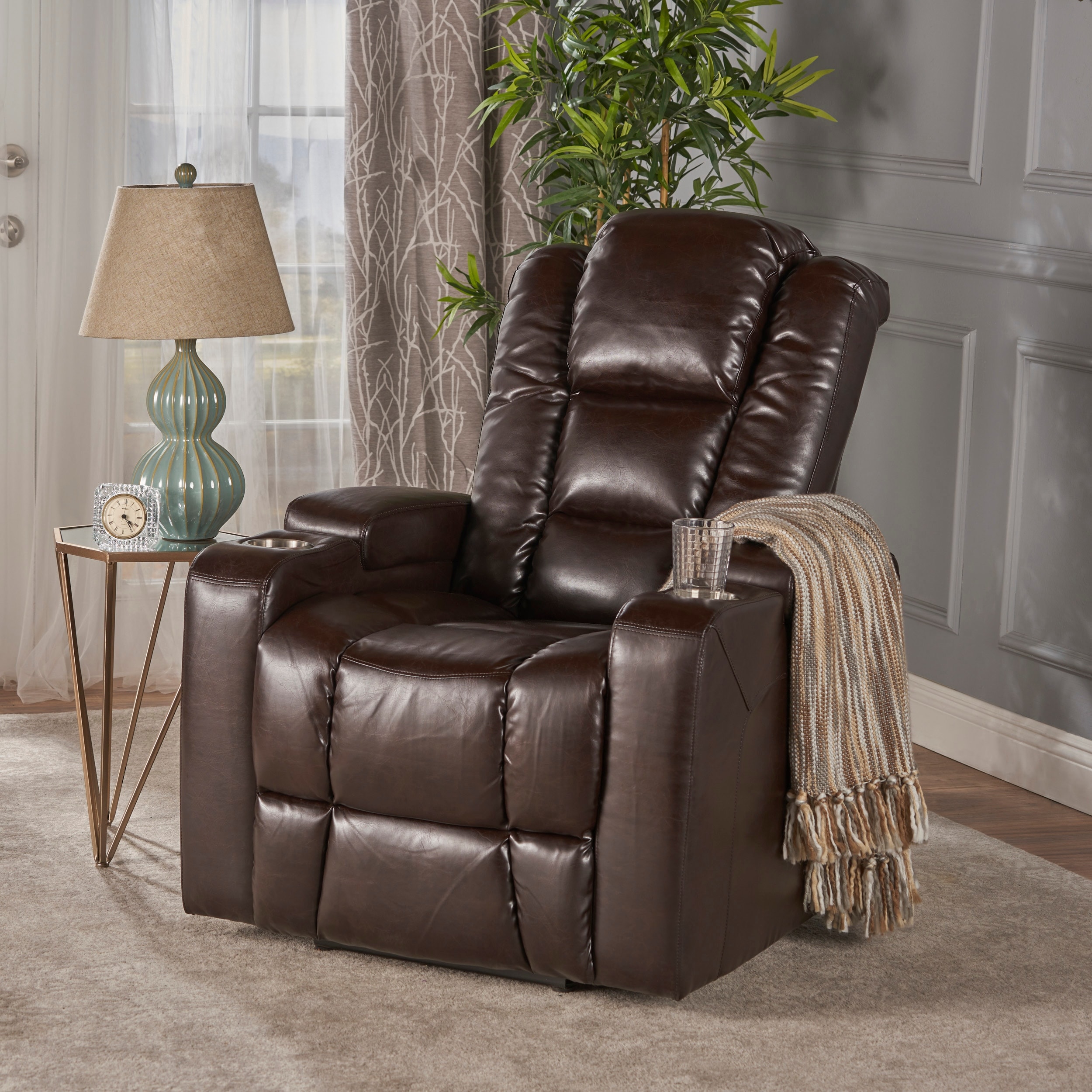 Emersyn Faux PU Leather Power Recliner by Christopher Knight Home