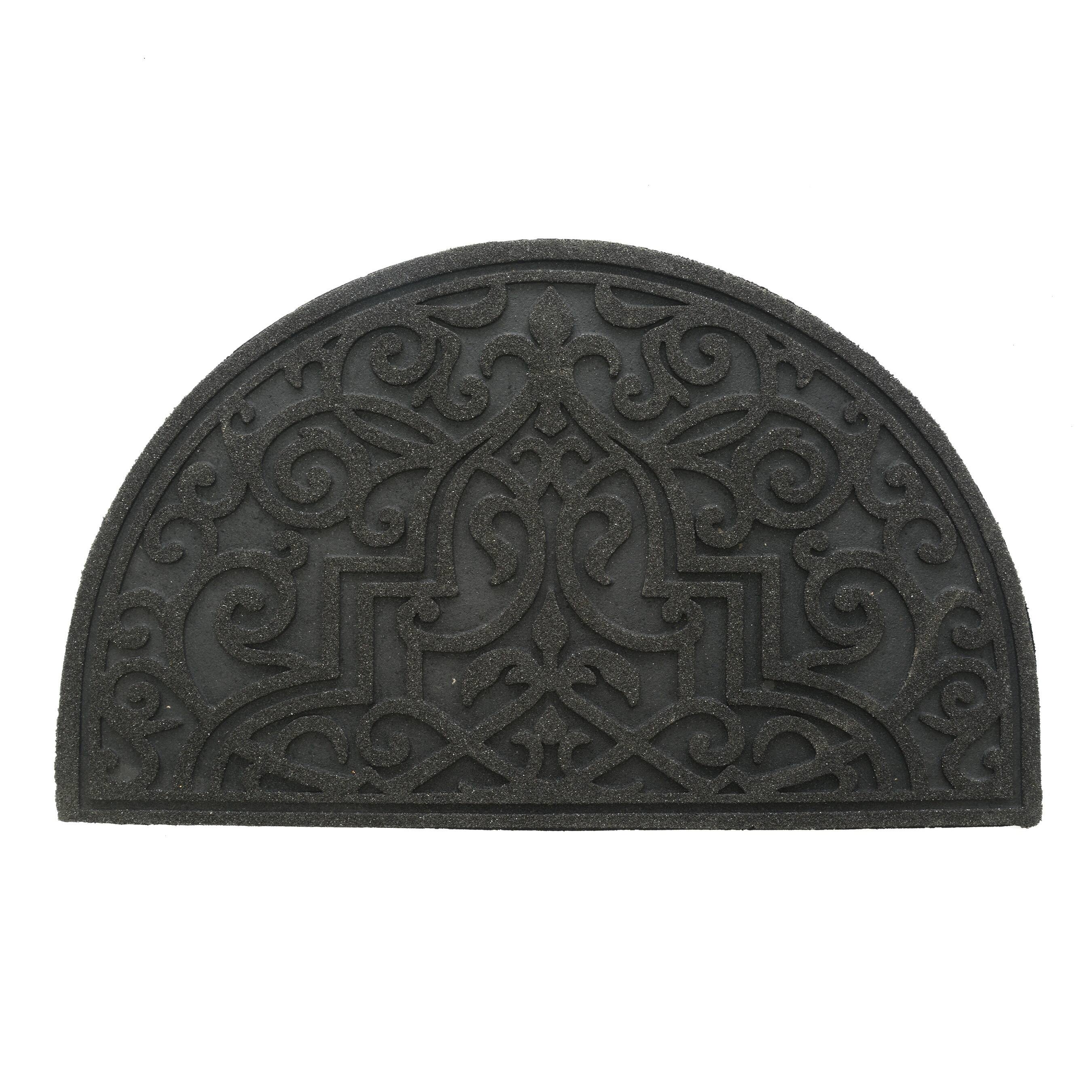 Stephan Roberts Gibraltar Scroll Slice Stone Recycled Rubber Doormat 18" x 30"