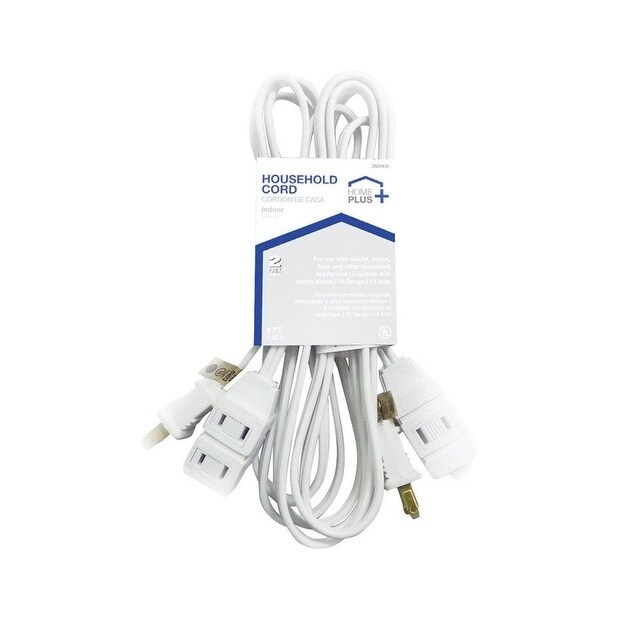 Home Plus Indoor Extension Cord 16/2 SPT-2 6 ft. L White