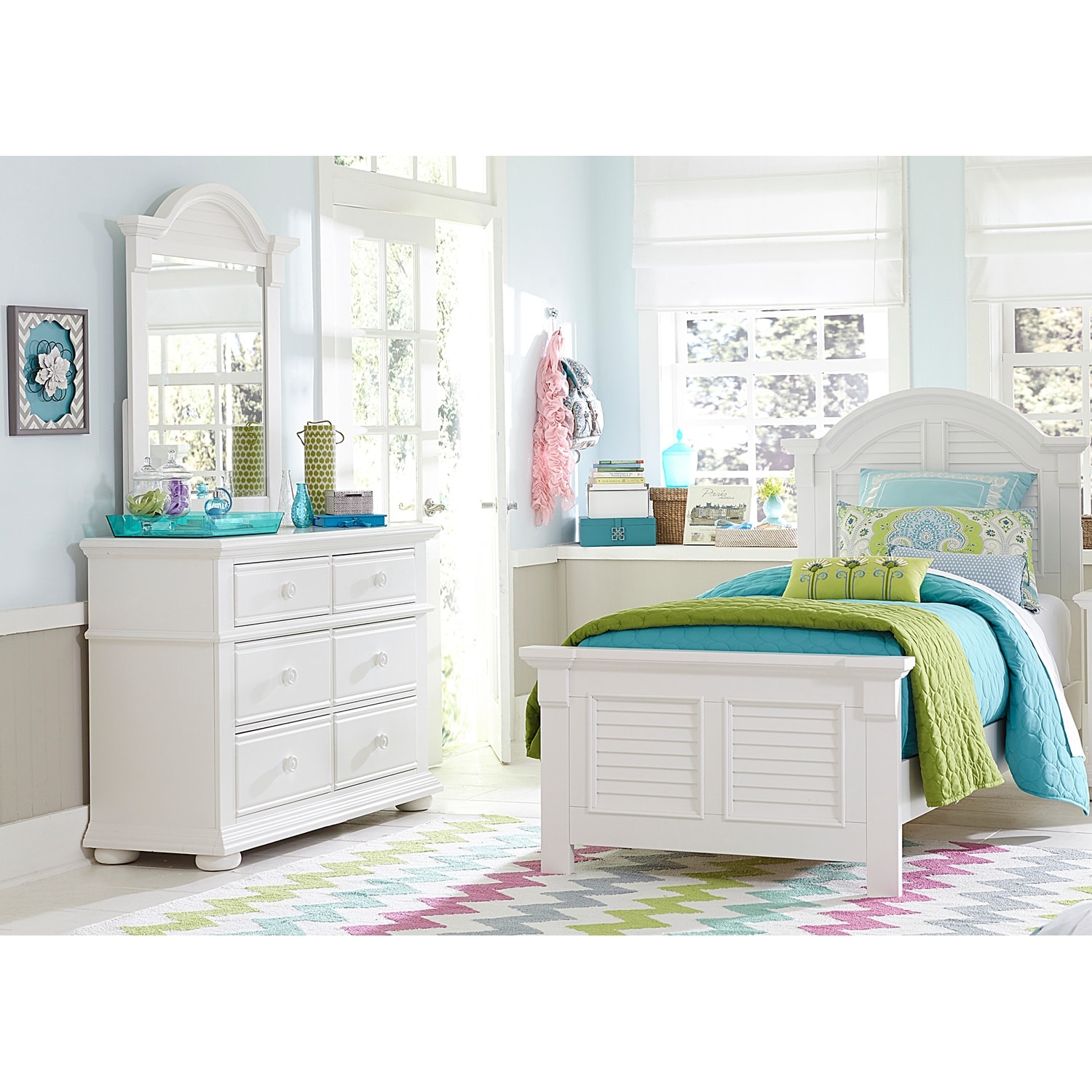 Summer House Oyster White Panel Bed - Twin