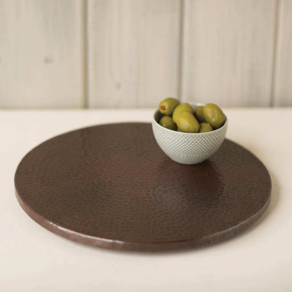 Hammered Antique Copper 20-inch Lazy Susan