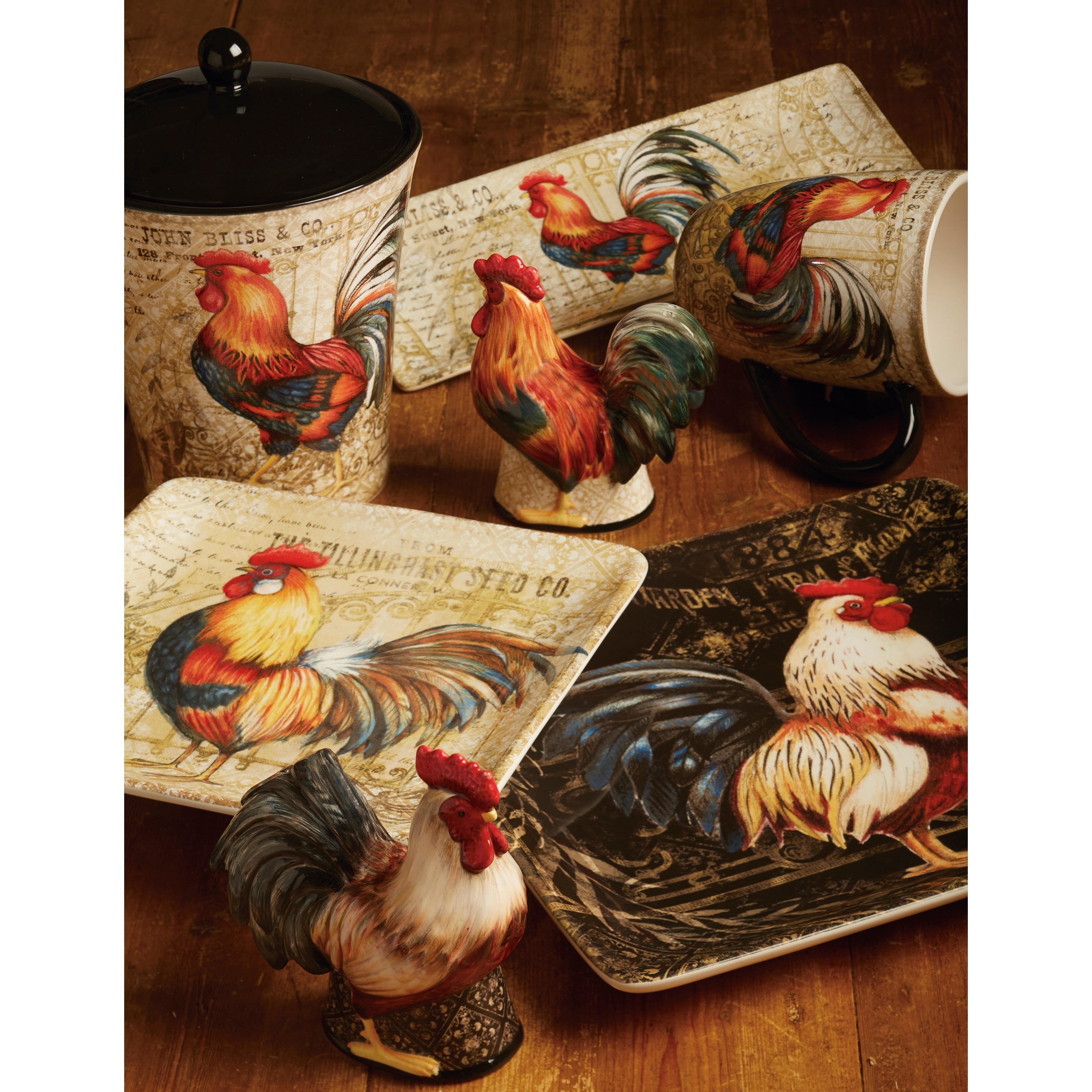 Certified International Gilded Rooster 16-piece Dinnerware Set