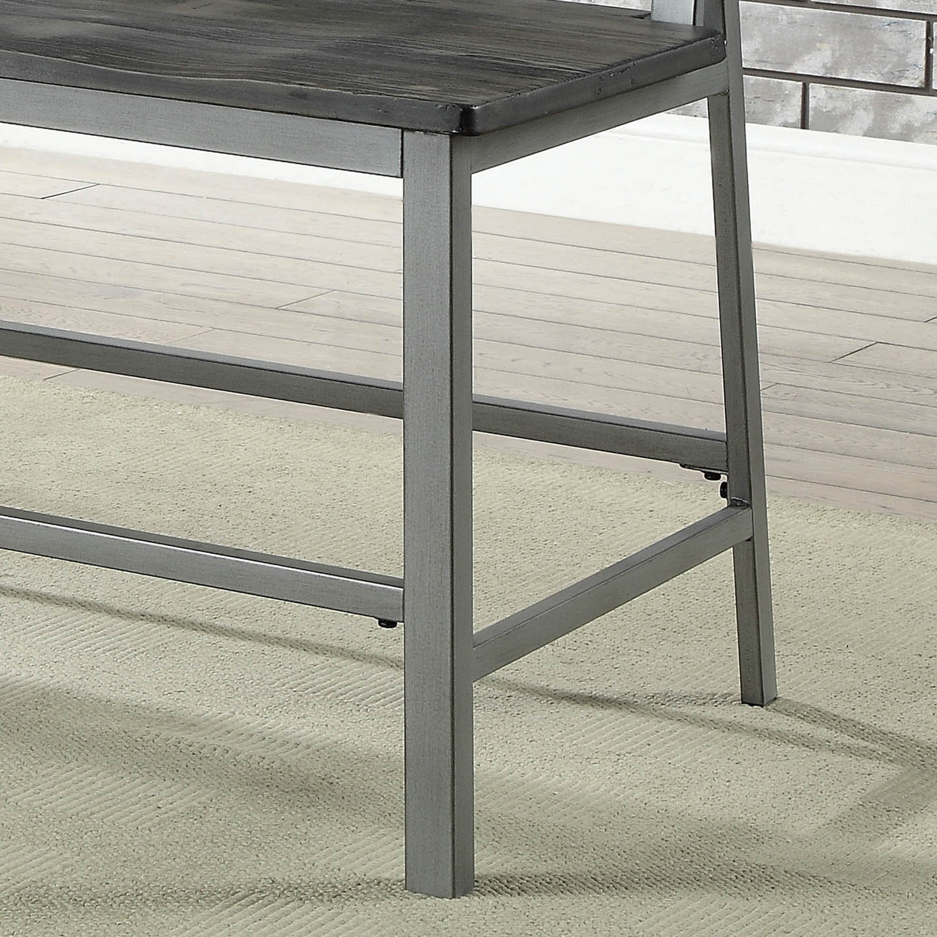 Traw Industrial Matte Black Metal Dining Bench by Furniture of America