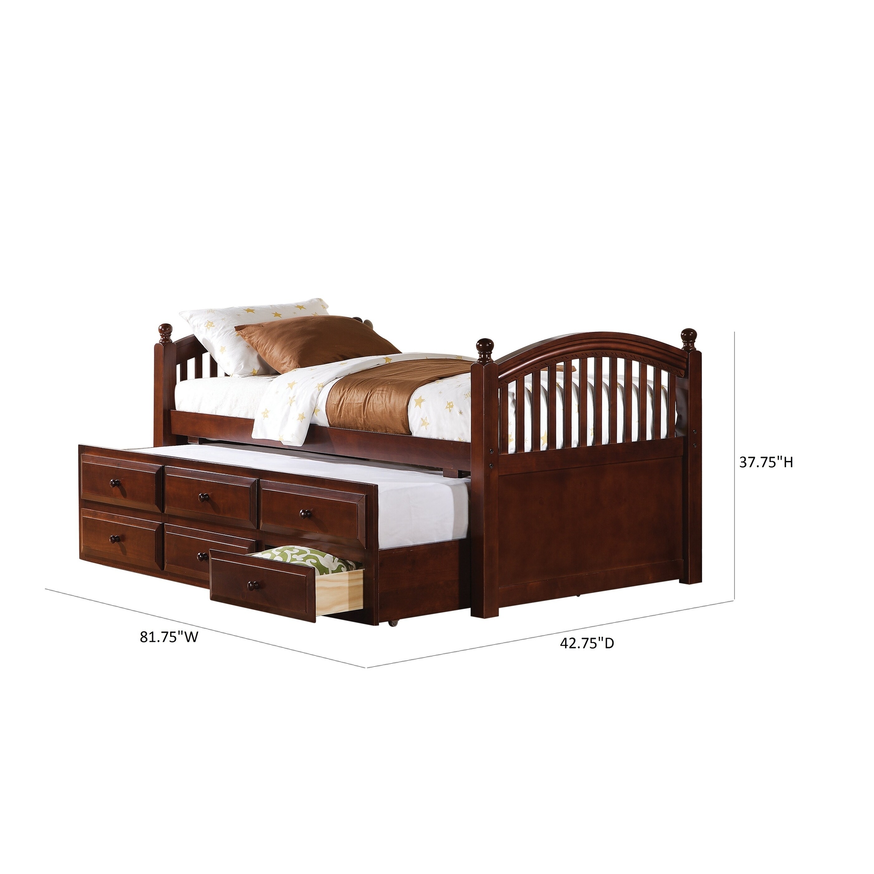 Coaster Furniture Norwood Chestnut Twin Captain's Bed with Trundle and Drawers