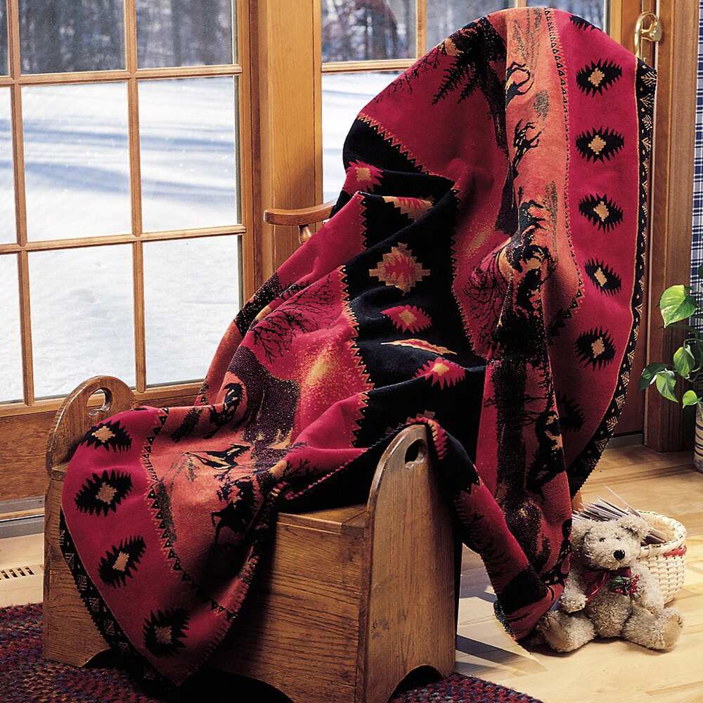 Denali Red Running Horses 60"x72" Microplush Blanket