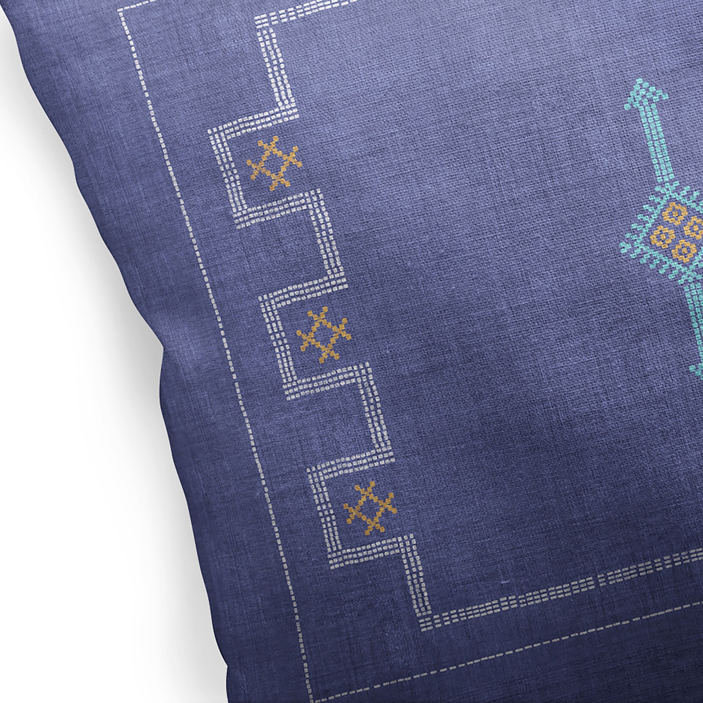 KILIM NAVY Indoor|Outdoor Pillow By Becky Bailey - 14" x 20"
