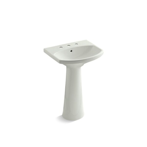 Kohler Cimarron Pedestal Bathroom Sink with 8" Widespread Faucet Holes Almond (K-2362-8-47) - Beige