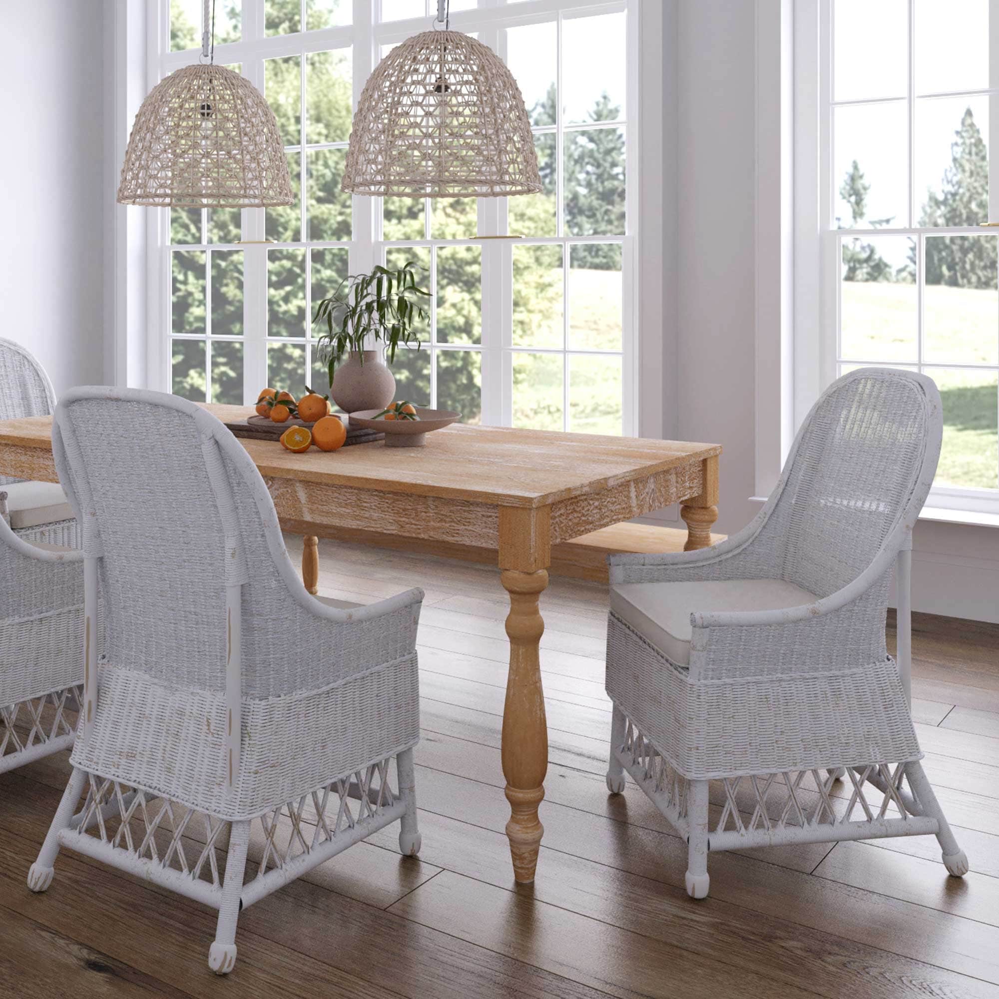 East at Main Curvilinear Rattan Cushioned Dining Chair