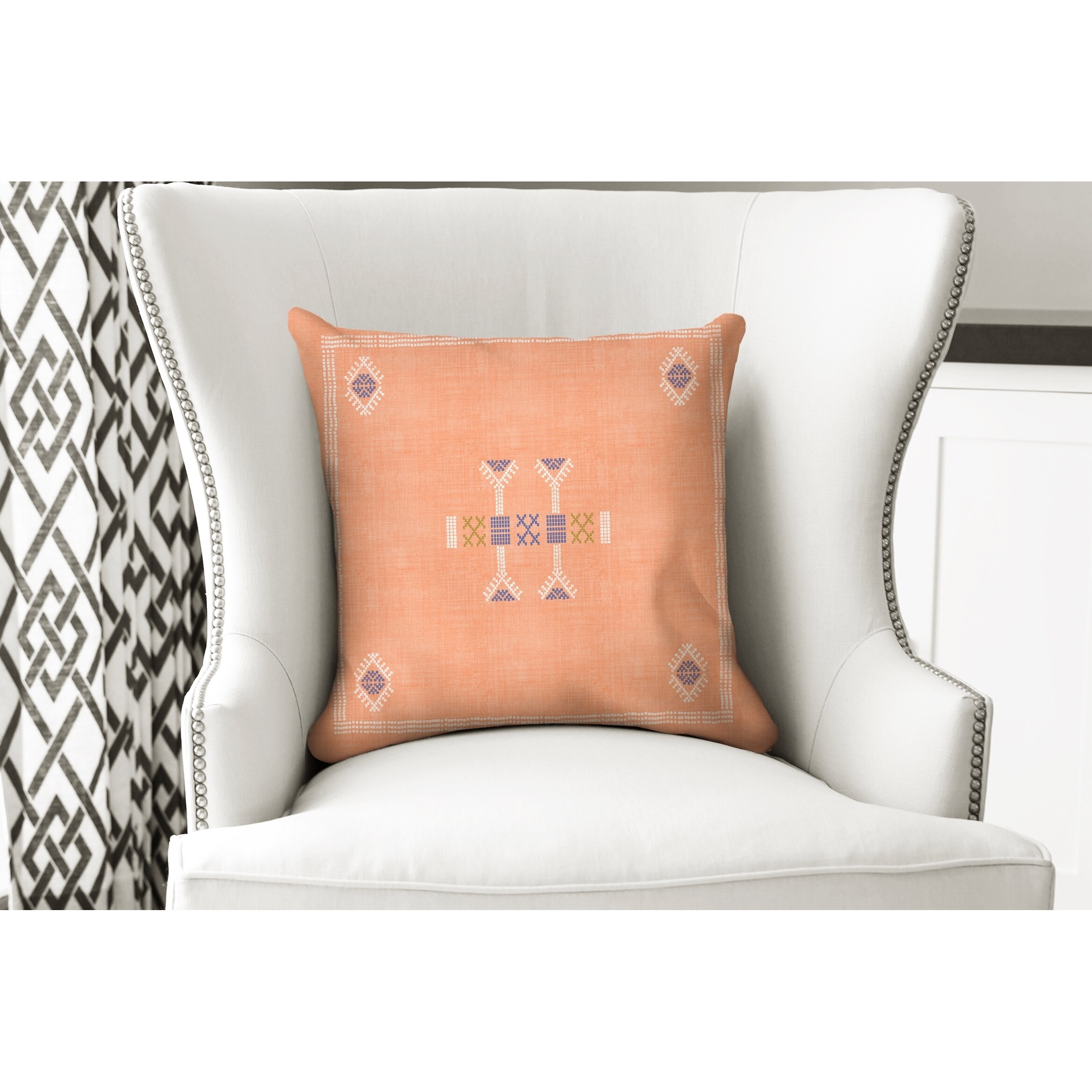 Morroccan Kilim Orange Accent Pillow By Kavka Designs