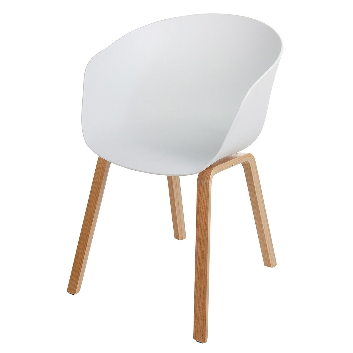 Danish Mid-Century Modern Side Chair, Curved Wood Legs - Black