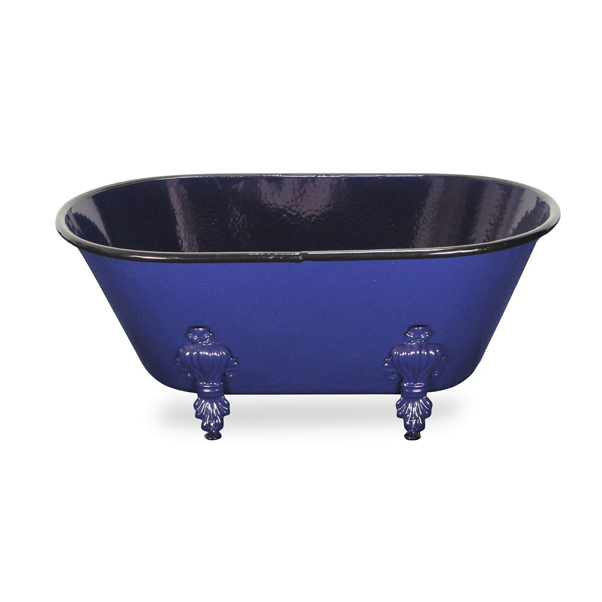 Cheung's Handmade Navy Blue Metal Bathtub Decor - 5"H