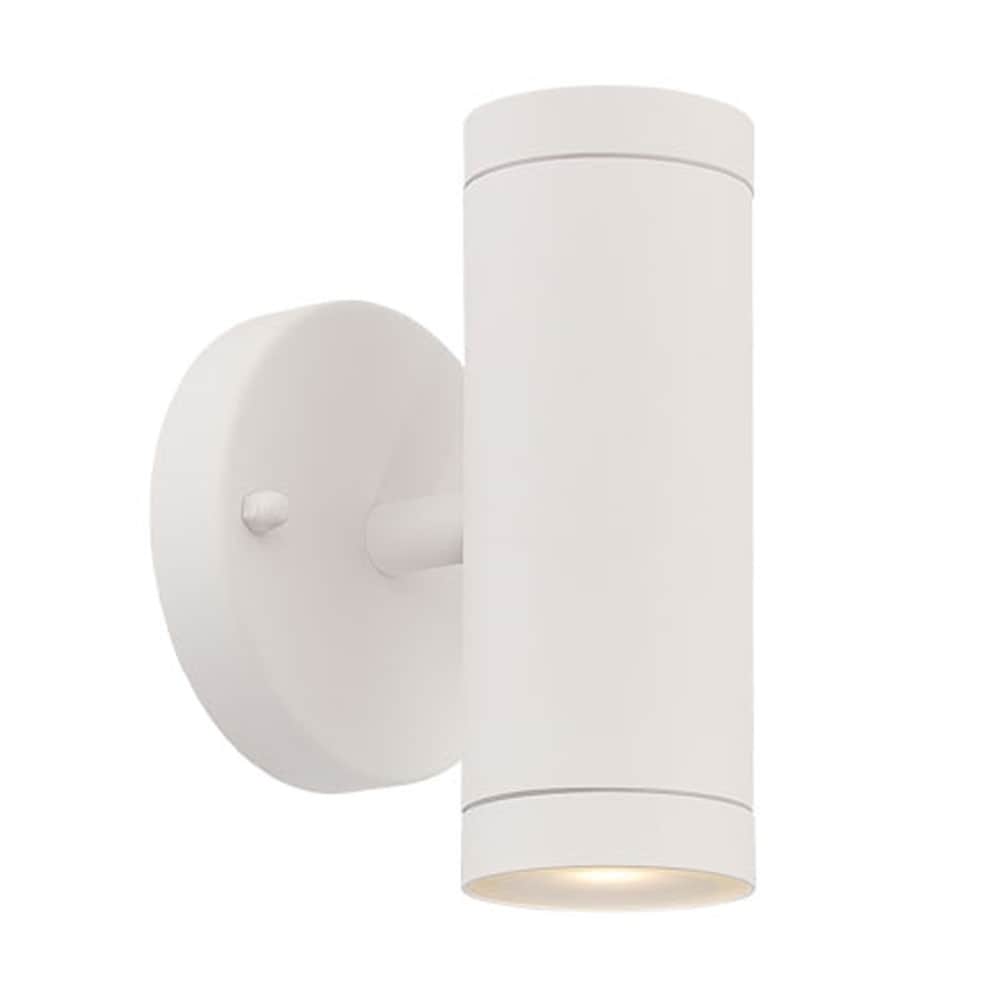 2-light Textured White LED Outdoor Wall Sconce