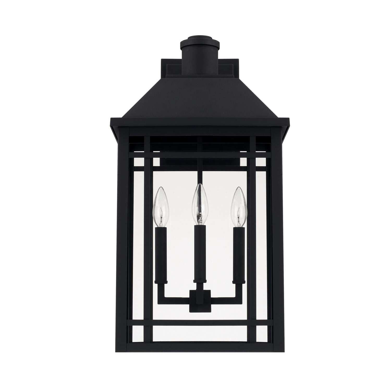 Braden 3-light Black Outdoor Wall Lantern