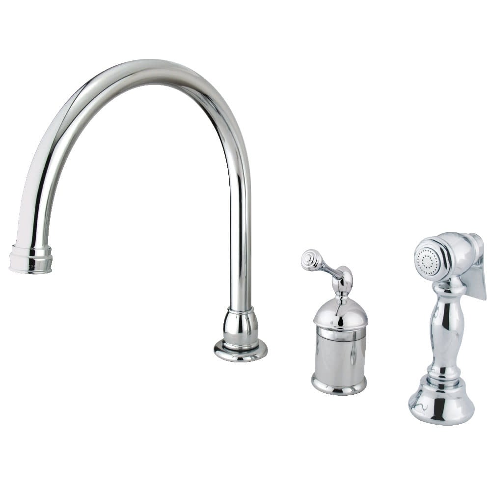 Kingston Brass Buckingham Kitchen Faucet with Metal Lever Handle and