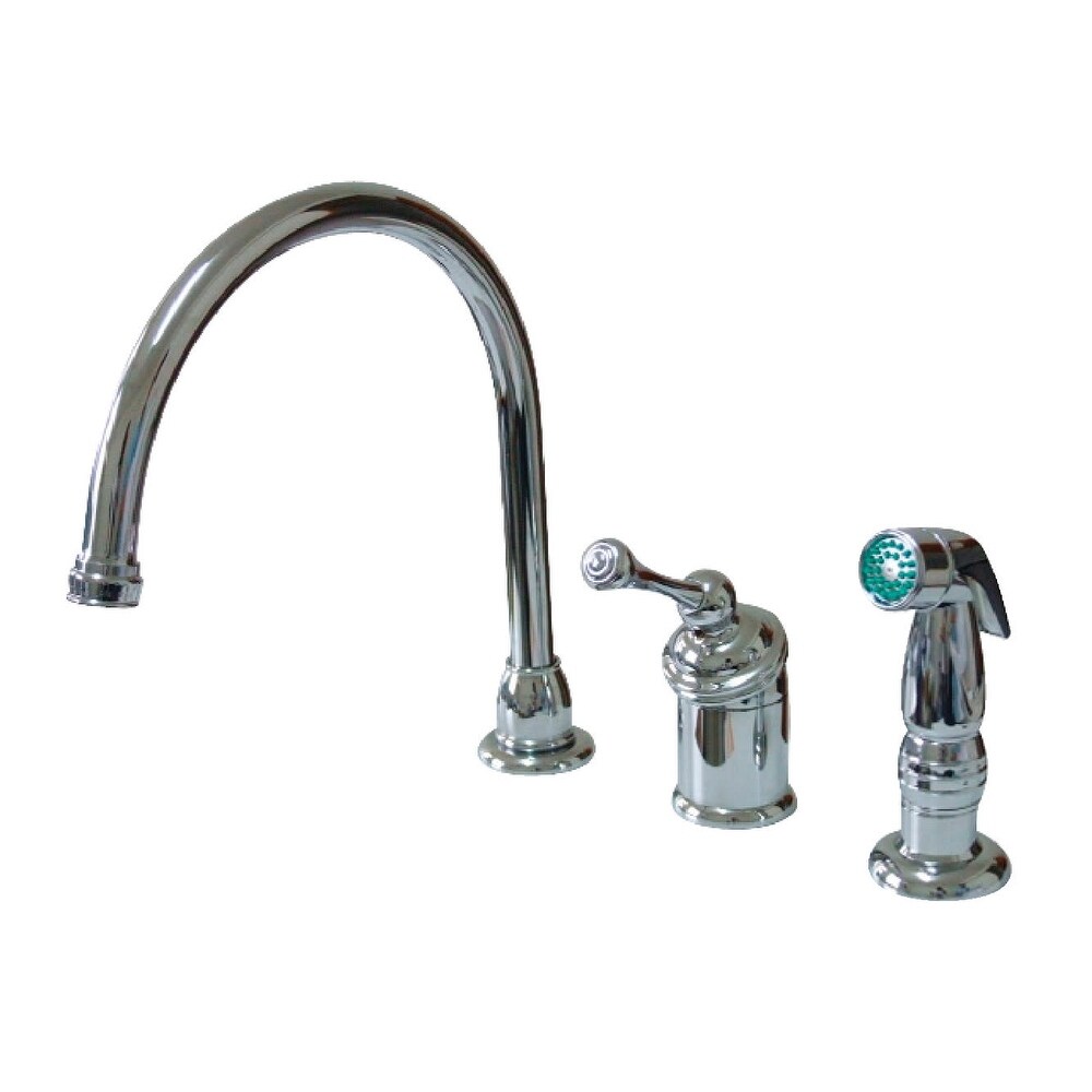 Kingston Brass Buckingham Kitchen Faucet with Metal Lever Handle and