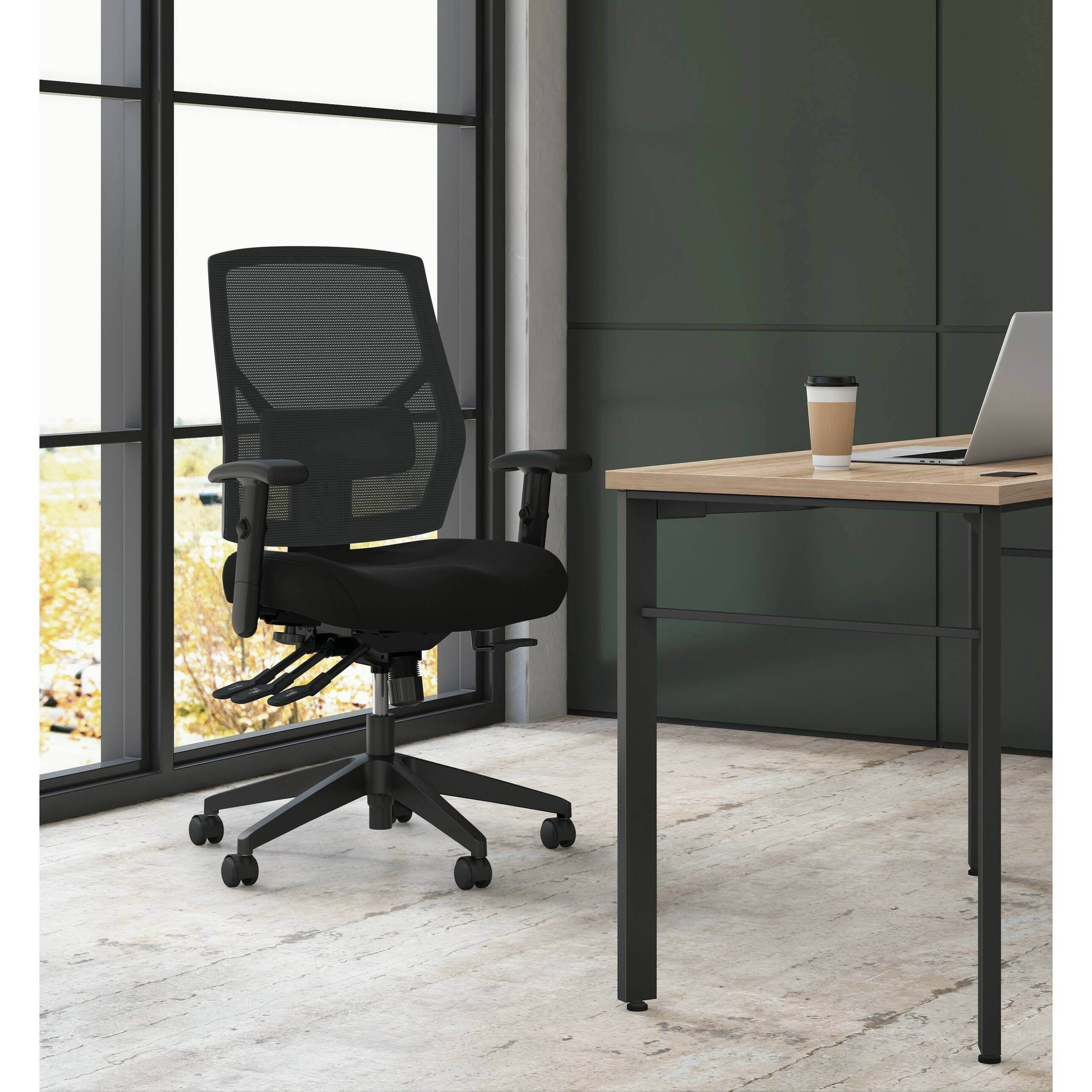 HON Crio High-Back Task Chair for Office Desk, Black - Black