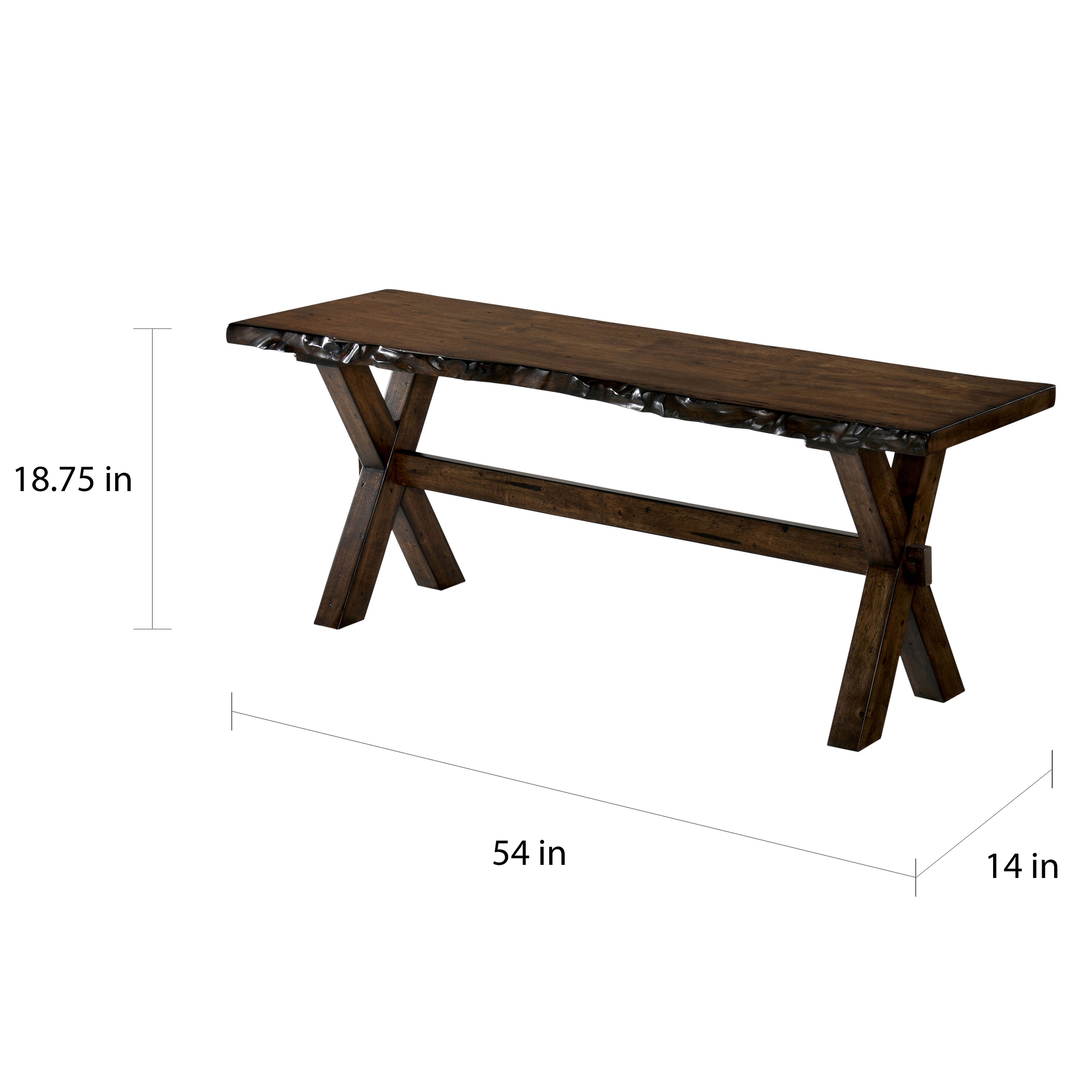 Carbon Loft Maddock Rustic 54-inch Live Edge Dining Bench