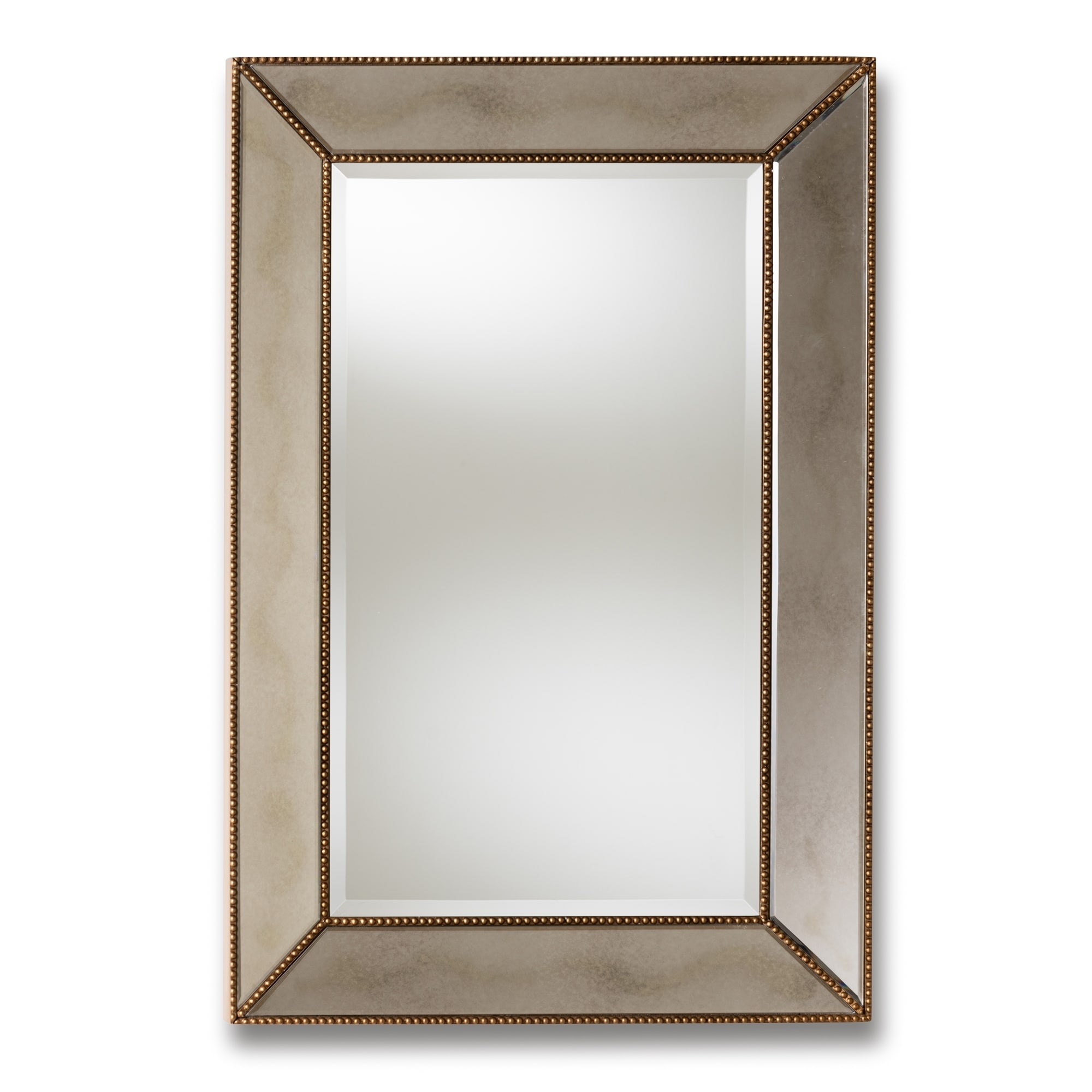 Contemporary Antique Gold Rectangular Wall Mirror by Baxton Studio - Antique Gold