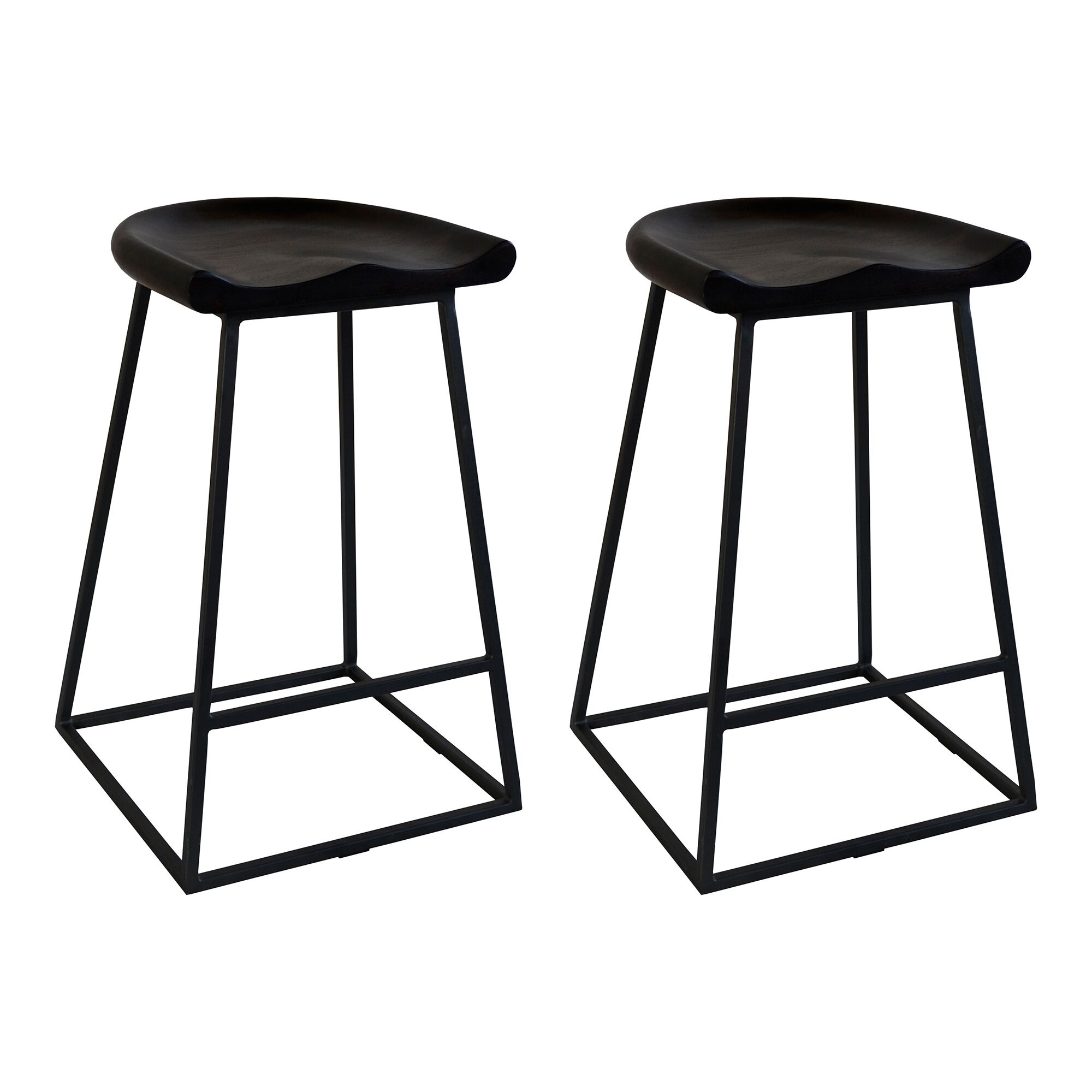 Aurelle Home Solid Industrial Stools (Set of 2) - Counter height